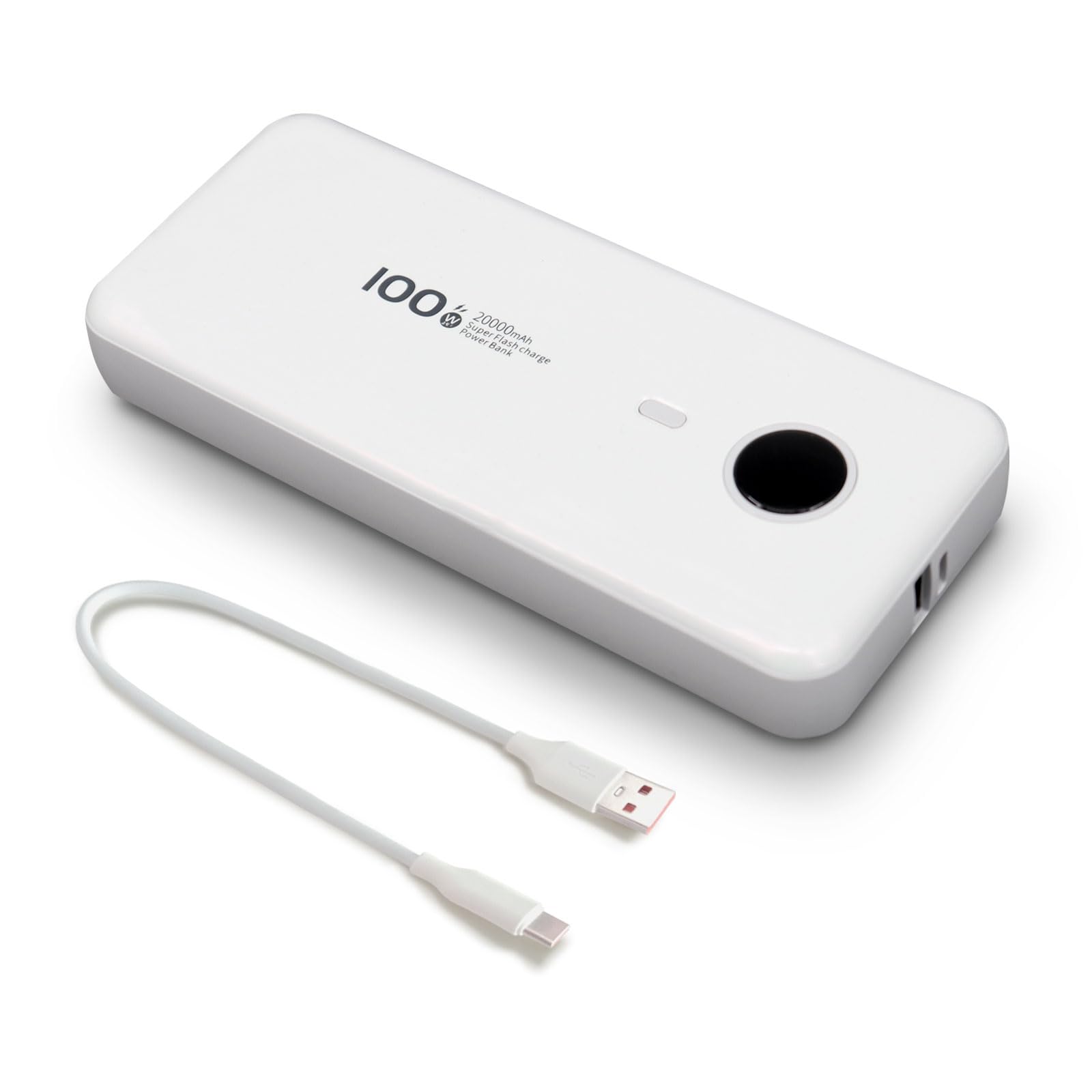 پاوربانک قابل حمل BONITA 20000mAh، مناسب برای شارژ سریع 100 وات، پشتیبانی از شارژ سریع دوطرفه، و قابلیت شارژ همزمان چند گوشی همراه (سفید)