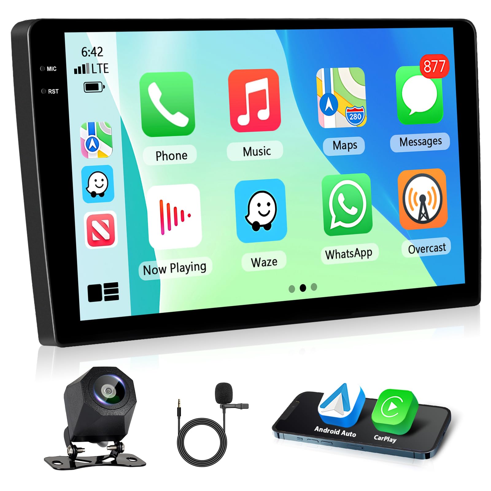 رادیو خودرو با وایرلس Carplay / اندروید Car، Motorsi 7 اینچ 2 دین اندروید صفحه IPS لمسی خودرو رادیو با GPS / بلوتوث / SWC / FM / RDS / WiFi / USB + دوربین عقب