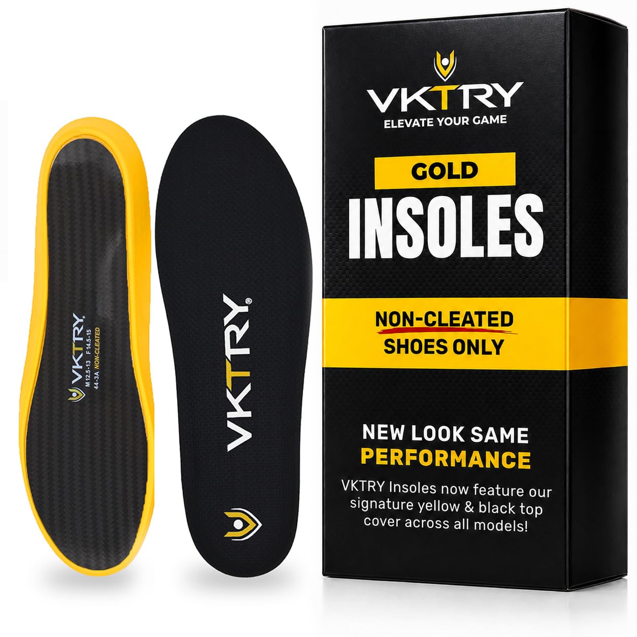 VKTRY Gold برای کفش‌های بدون چاكک نمک‌نشان - ویژوالایز شده‌ی ورزشی زبر از الیاف کربن - واردات‌های ورزشی سفارشی برای بسکتبال، والیبال، دویدن و غیره | جذب شکست CA M13.5-14، W15.5-16، 121-170 پوند CA - M: 13.5-14، W: 15.5-16 - وزن بدون چاكک 121-170 پوند