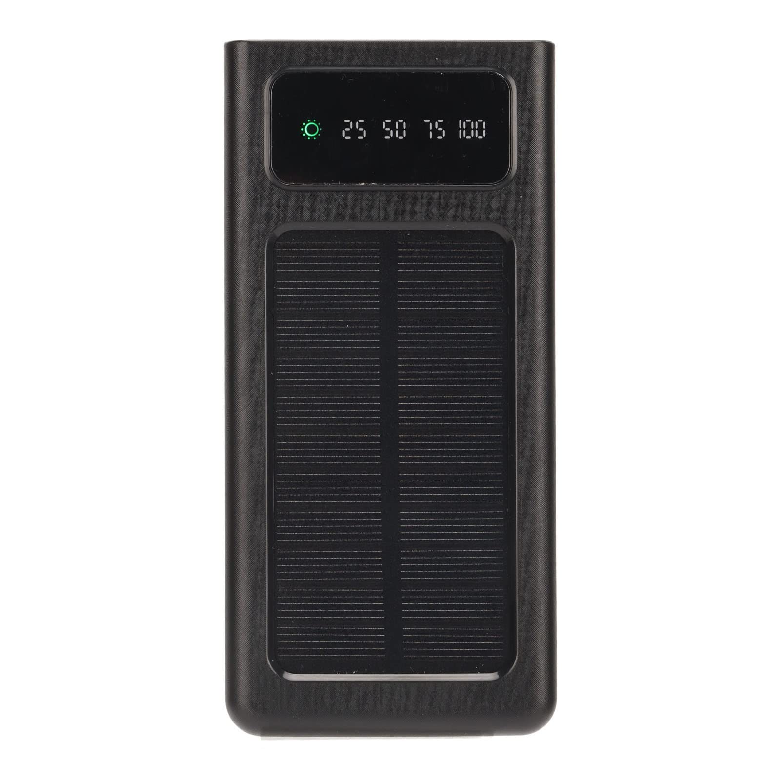 پاوربانک خورشیدی قابل حمل، پاوربانک موبایل با کابل 20000mAh، باتری خورشیدی که از نمایش توان و چراغ قوه پشتیبانی می‌کند، دارای 2 پورت USB، پورت USB C (مشکی)