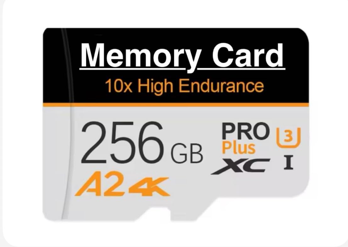 Memory Card 256GB Micro TF/SD Memory Card, High Speed Flash Storage, Compatible with Mobile, Tablets, Cameras, Gaming Devices