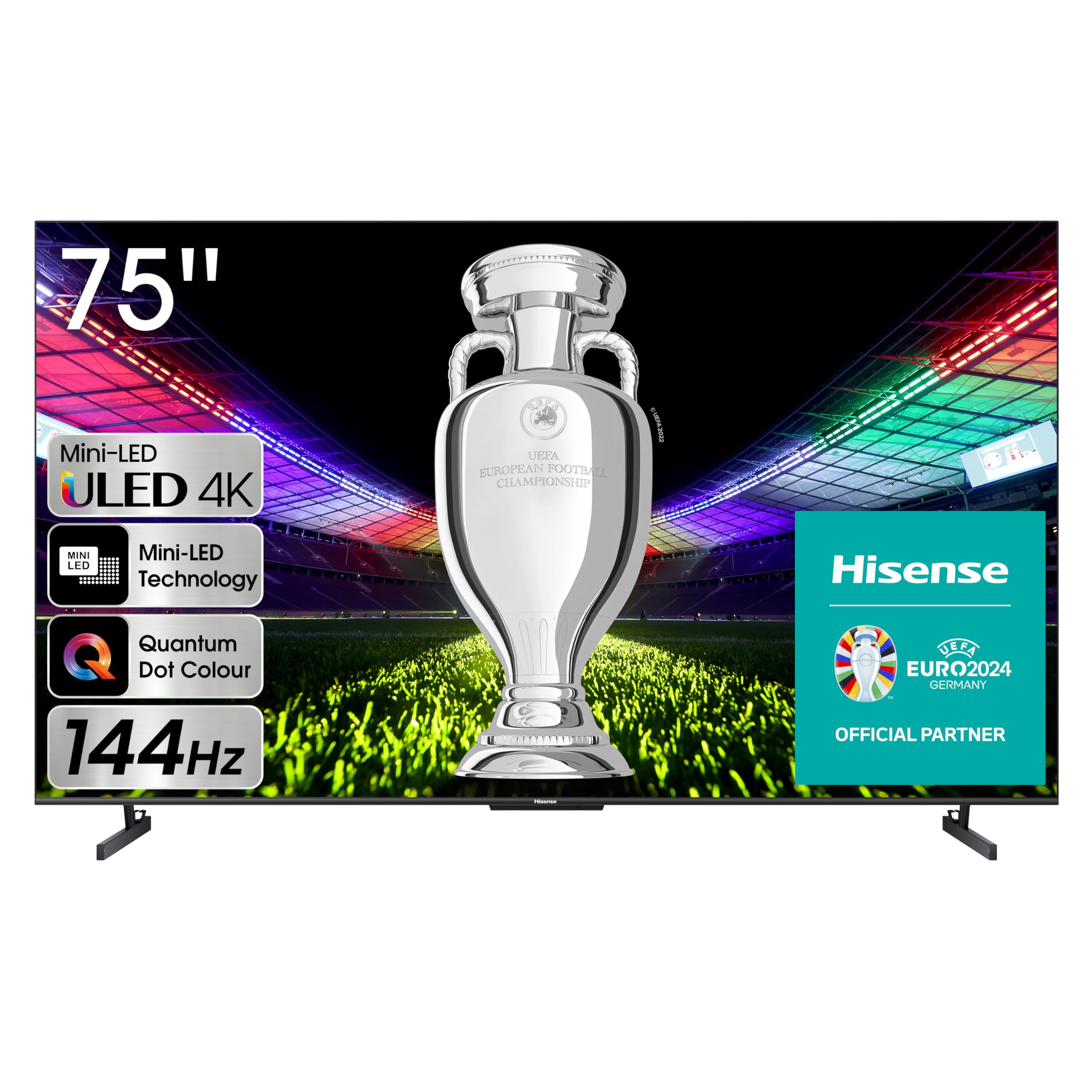تلویزیون هوشمند چهارکیفیت ULED مینی-LED U7 سری 75 اینچی Hisense (مدل 75U7K، سال تولید 2024) - QLED، 144Hz اصلی، 1000-نیت، Dolby Vision IQ، دیمینگ محلی آرایه کامل، حالت بازی حرفه ای، سازگاری با الکسا (تجدید نظر شده)