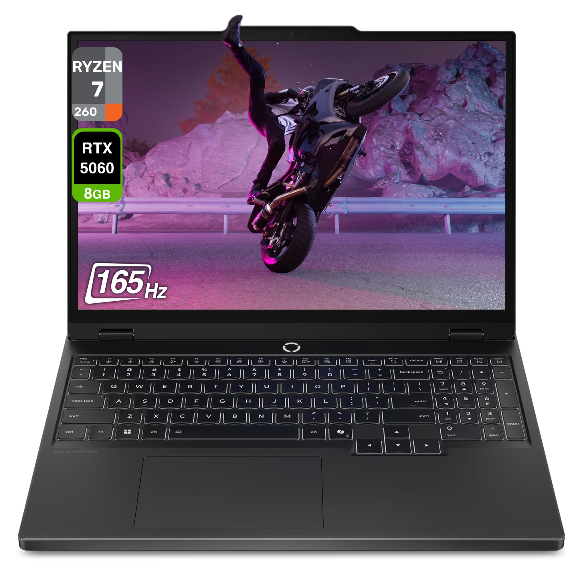 لپ تاپ بازی لنوو لژن 5 نسل 10، پردازنده AMD Ryzen 7-260، 32 گیگابایت رم DDR5، 2 ترابایت حافظه SSD PCIe، نمایشگر 15.1 اینچی WQXGA (2560x1600)، کارت گرافیک Nvidia GeForce RTX 5060، صفحه کلید با نور پس زمینه RGB با 24 منطقه، ویندوز 11 هوم، رنگ مشکی اقتصادی.