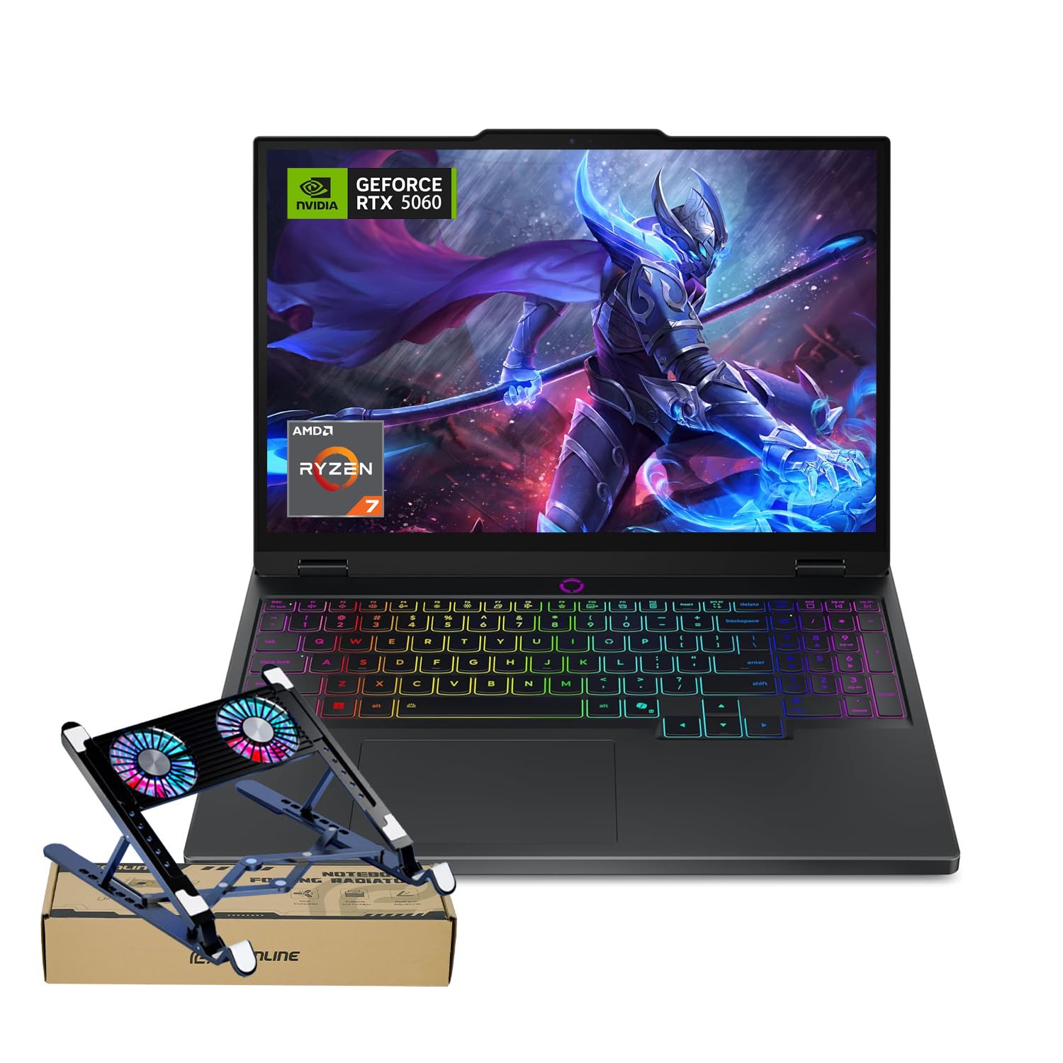 لپ تاپ حرفه ای بازی Lenovo Legion 5 15AHP10 RTX 5060، صفحه نمایش 15.1 اینچ OLED WQXGA با وضوح 2560x1600 و نرخ تازه‌سازی 165Hz، پردازنده AMD Ryzen 7 260 (برتر از Intel i7-14700)، کارت گرافیک NVIDIA RTX 5060، 32GB RAM DDR5، 1TB SSD، Wi-Fi 7، همراه با کولر لپ تاپ Bundle PCO، 32GB RAM، 1TB SSD، صفحه نمایش 15.1 اینچ.