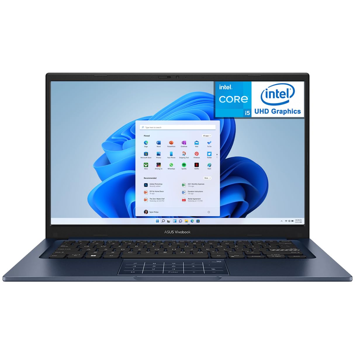 لپتاپ نازک ASUS Vivobook 14 X1404ZA با نمایشگر FHD 14 اینچی، پردازنده Core i5-1334U، 12GB RAM، 256GB SSD، گرافیک Intel Iris Xe، ویندوز 11 هوم، رنگ آبی