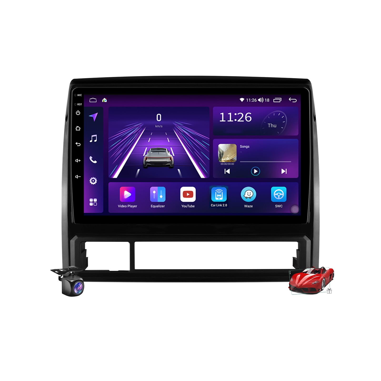 رادیو اندروید ۱۵.۰ با وای فای ۴G ۵G DSP SWC Carplay برای تاکوما ۲ ۲۰۰۵-۲۰۱۵ با GPS Sat توانایی ناوبری ۹ اینچ MP5 پخش چندرسانه‌ای ویدئو FM BT Receiver، M6 plus 1