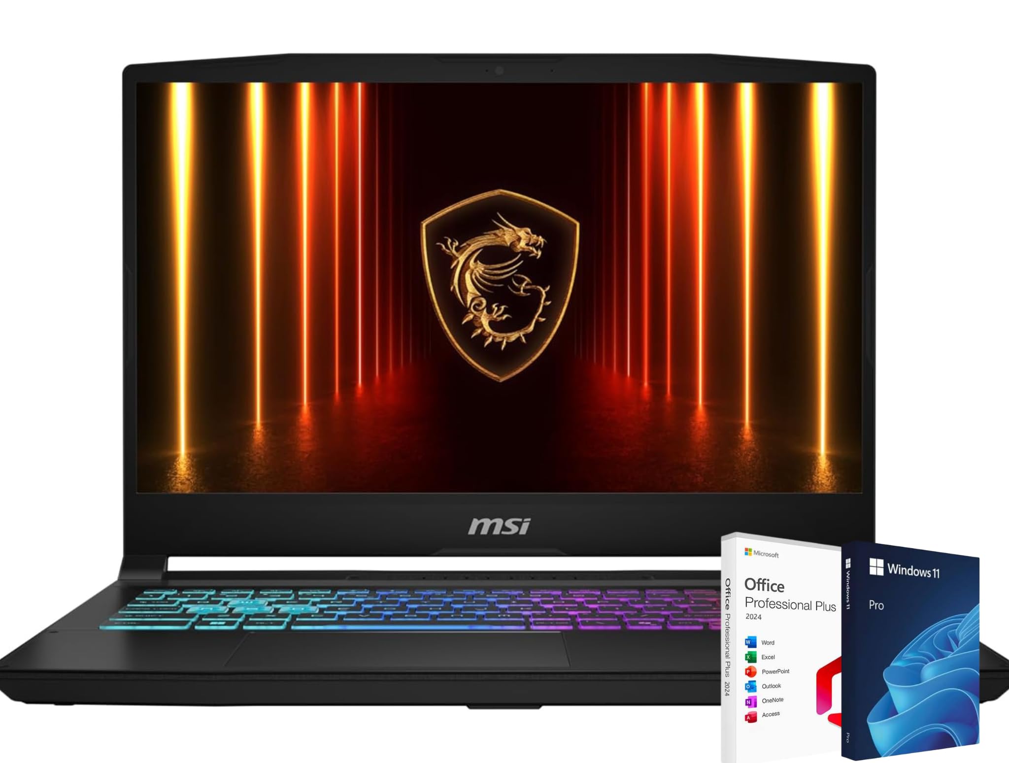 لپ تاپ بازی MSI Katana 15 (2025) با پردازنده اینتل Core i9-14900HX، صفحه نمایش 15.6 اینچ FHD، RTX 5070، ویندوز 11 Pro، مشکی، افیس مایکروسافت مادام‌العمر (رم 32 گیگابایت | حافظه داخلی 1 ترابایت)