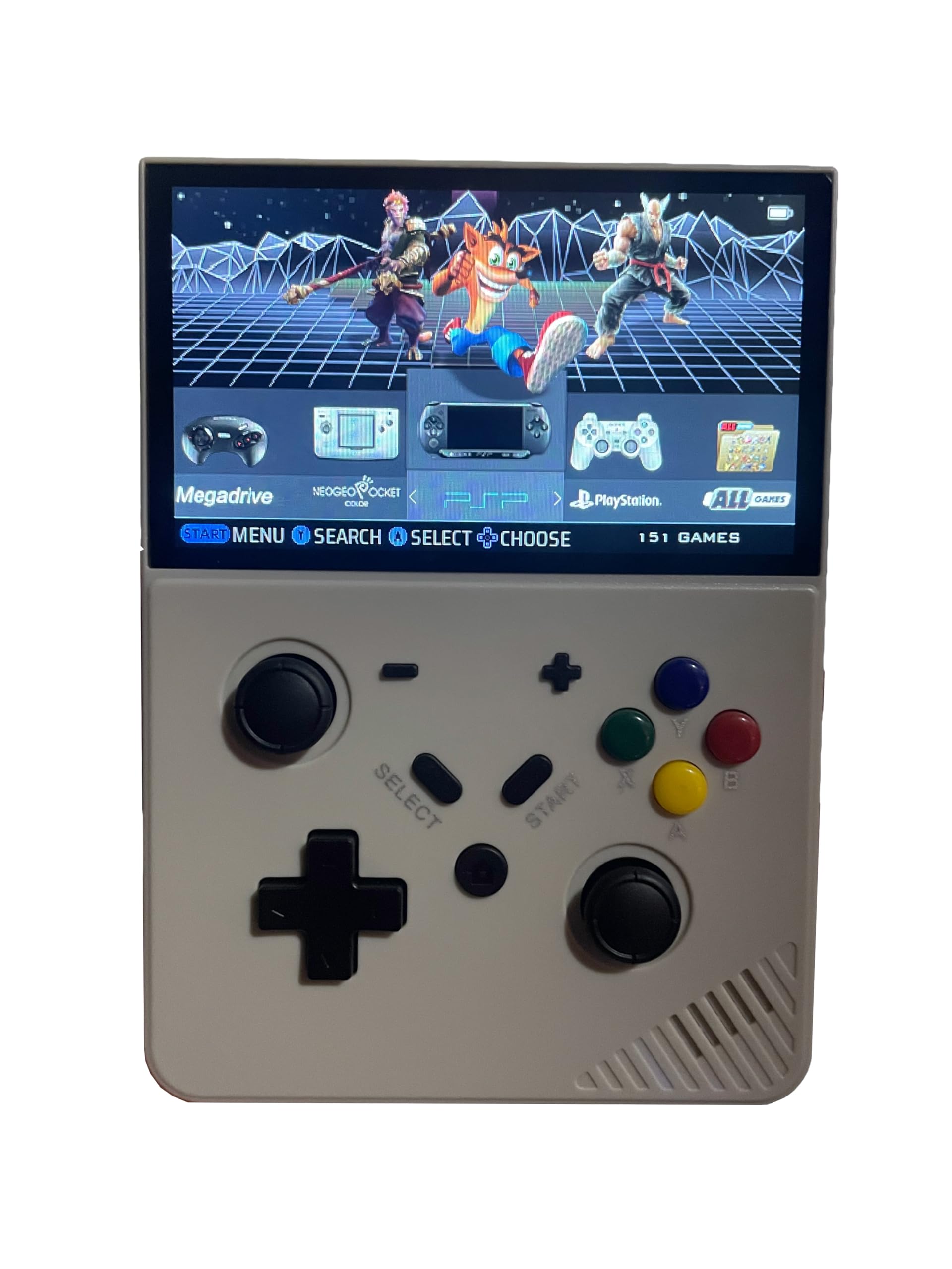 کنسول بازی رترو M21، 20000 بازی پیش‌نصب شده، سازگار با PSP و PS1، دارای حافظه 64GB، رنگ سفید