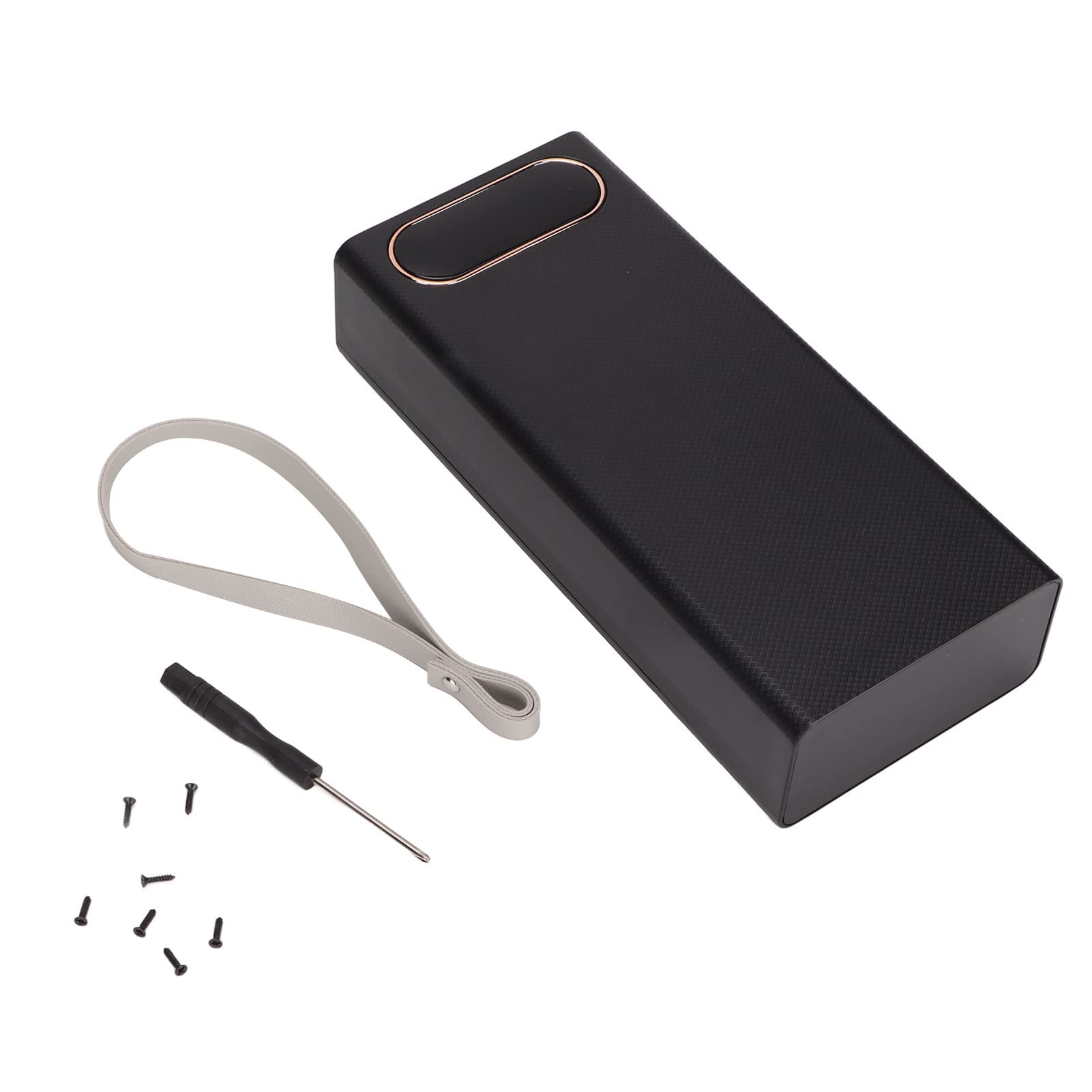 Haofy L16 16x18650 DIY POWER BANK 2 USB Outlet Battery Smart Charter LCD Battery Case Display for All Mobile Phones Idea Gade (Black)