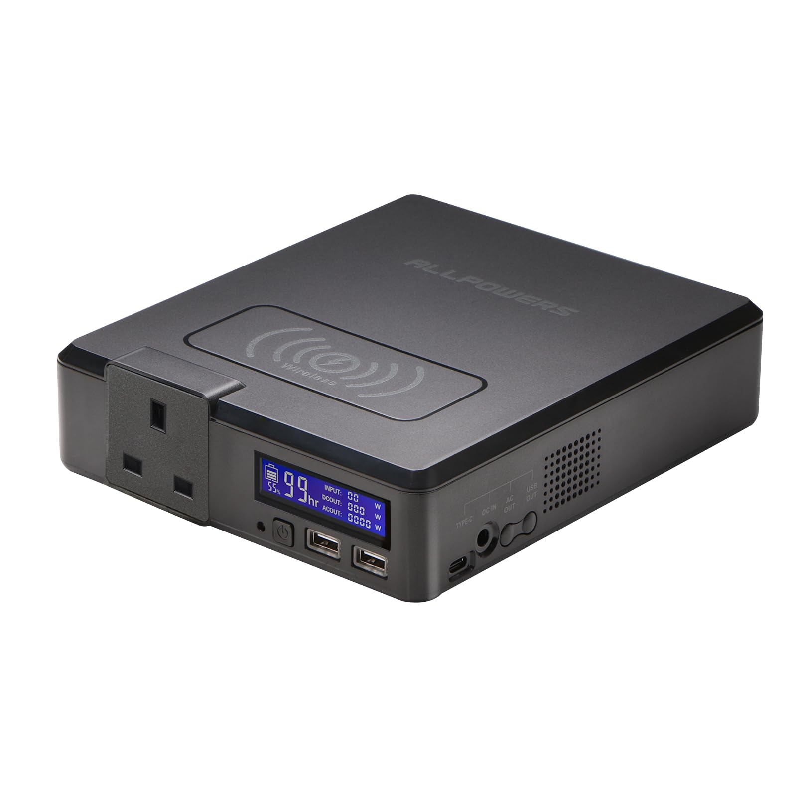 شارژر قابل حمل ALLPOWERS 41600mAh پاور بانک با پورت AC، USB بی‌سیم 220 ولت 200 وات پاور بانک لپ تاپ شارژ سریع باتری برای گوشی، دوربین، درون (مدل SS-002)