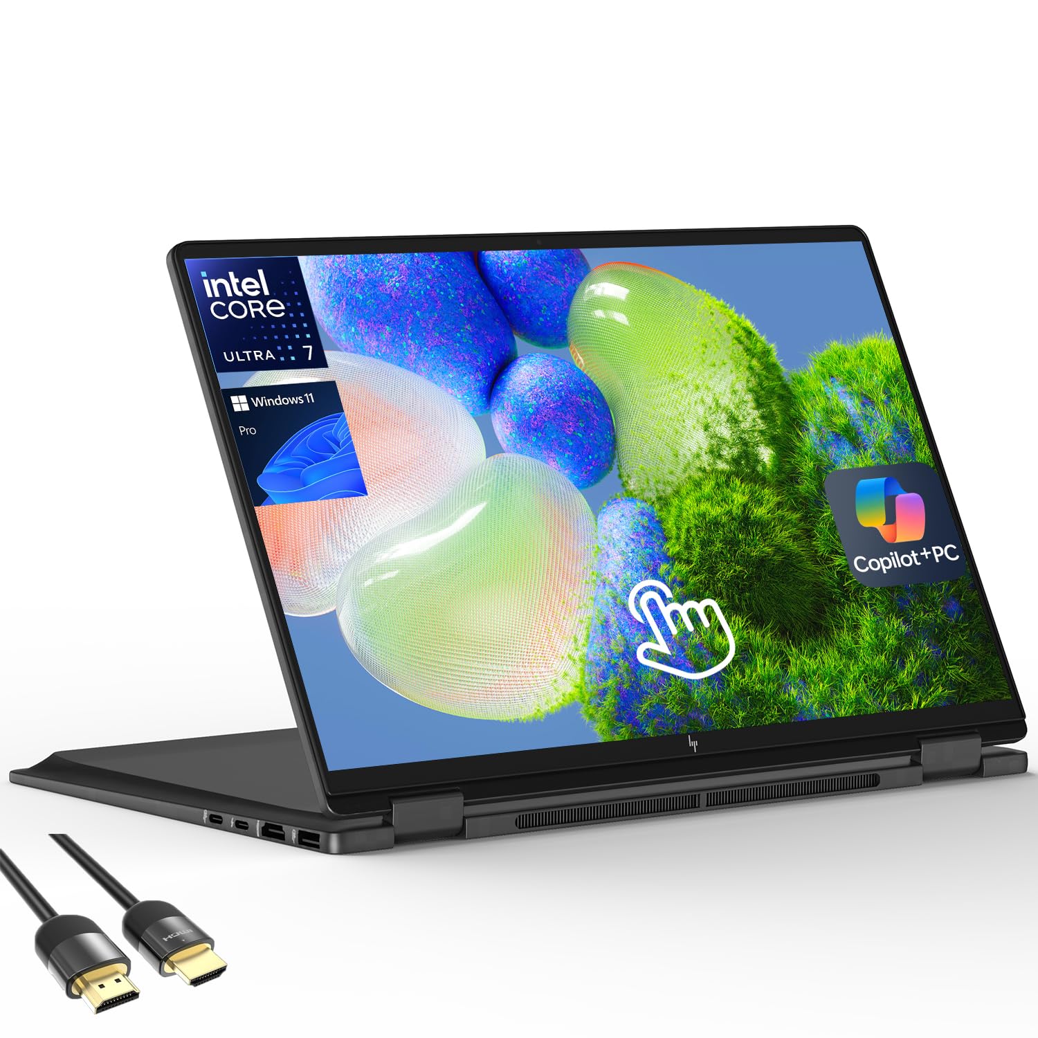 لپتاپ 2 در 1 HP OmniBook X Flip 16: صفحه نمایش لمسی FHD+ 16 اینچی، اینتل کور آلترا 7، 16GB RAM، 2TB SSD، گرافیک اینتل Arc 140V، Copilot+ PC، ویندوز 11 خانگی، با افسر Office 365 رایگان