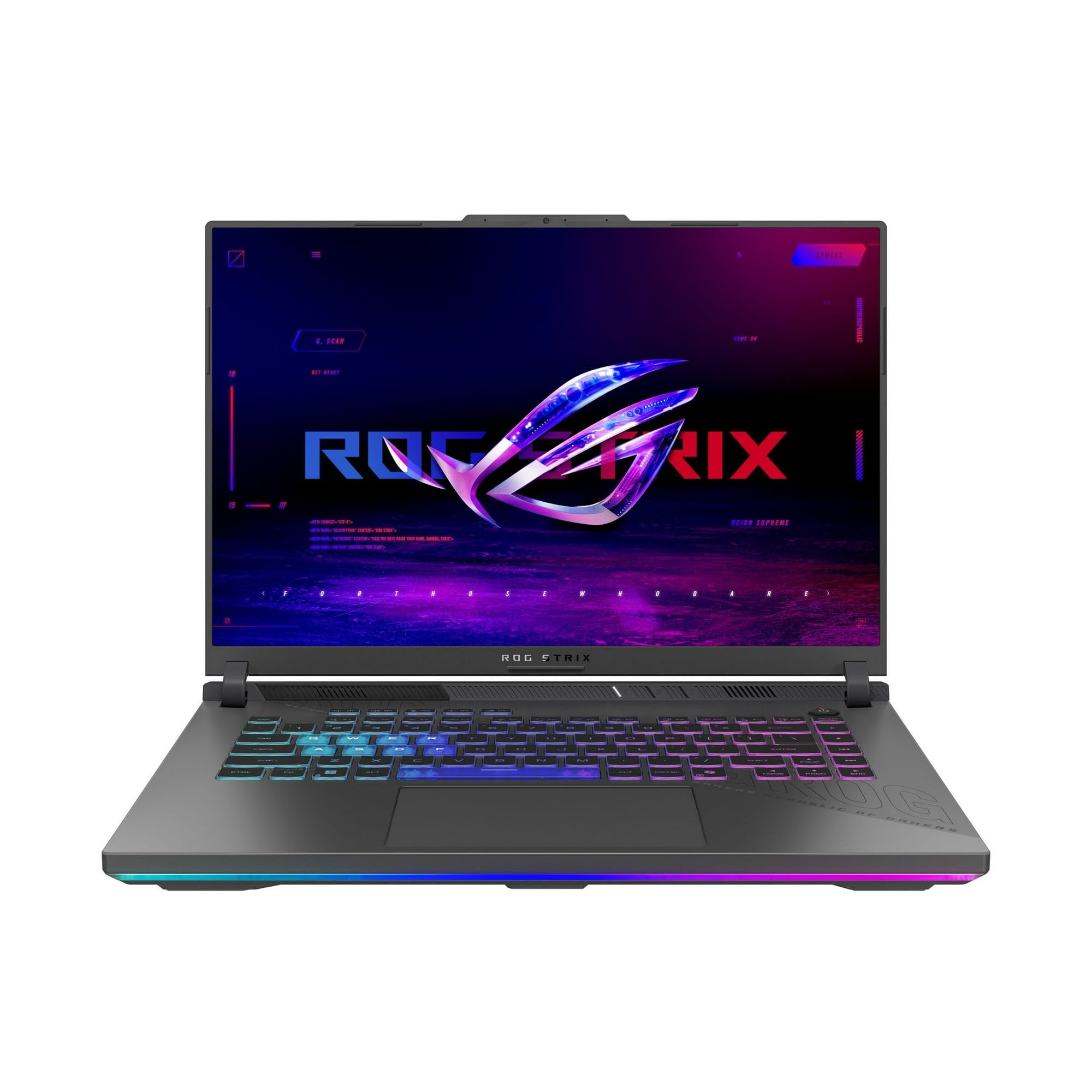 لپ تاپ بازی ASUS ROG Strix G16، 2025، 16 اینچ 1920x1200 165Hz، AMD 16-Core Ryzen 9 9955HX، NVIDIA GeForce RTX 5060، 32GB DDR5، 1TB SSD، ویندوز 10 پروفشنال، کیبورد RGB Backlit، Wi-Fi 6E، بلوتوث 5.3، دوربین 1080p، رنگ خاکستری. Windows 10 Pro، 32GB RAM / 1TB SSD