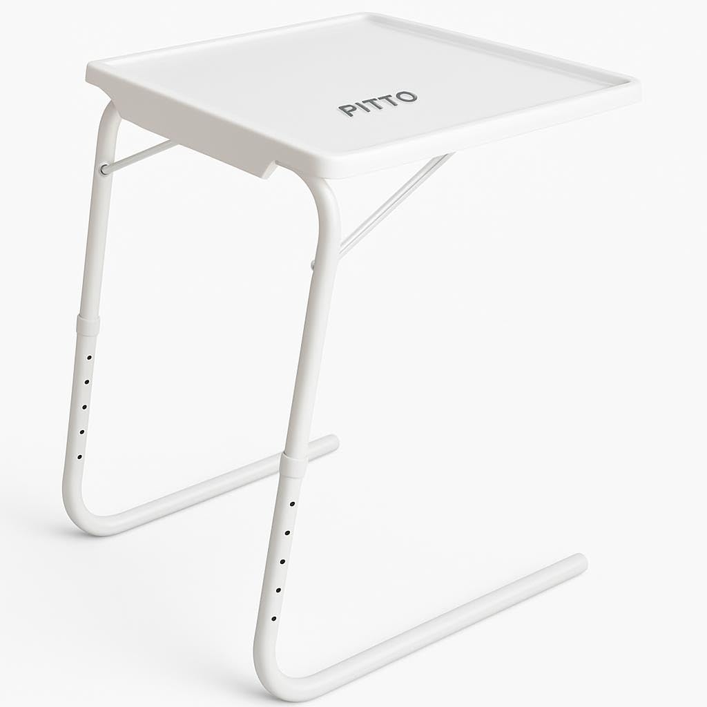 میز لپ تاپ FITTO Table Mate II - میز قابل تنظیم فولدیبل سفید با ۶ سطح ارتفاع و ۳ تنظیم زاویه برای خانه، دفتر کار و مطالعه