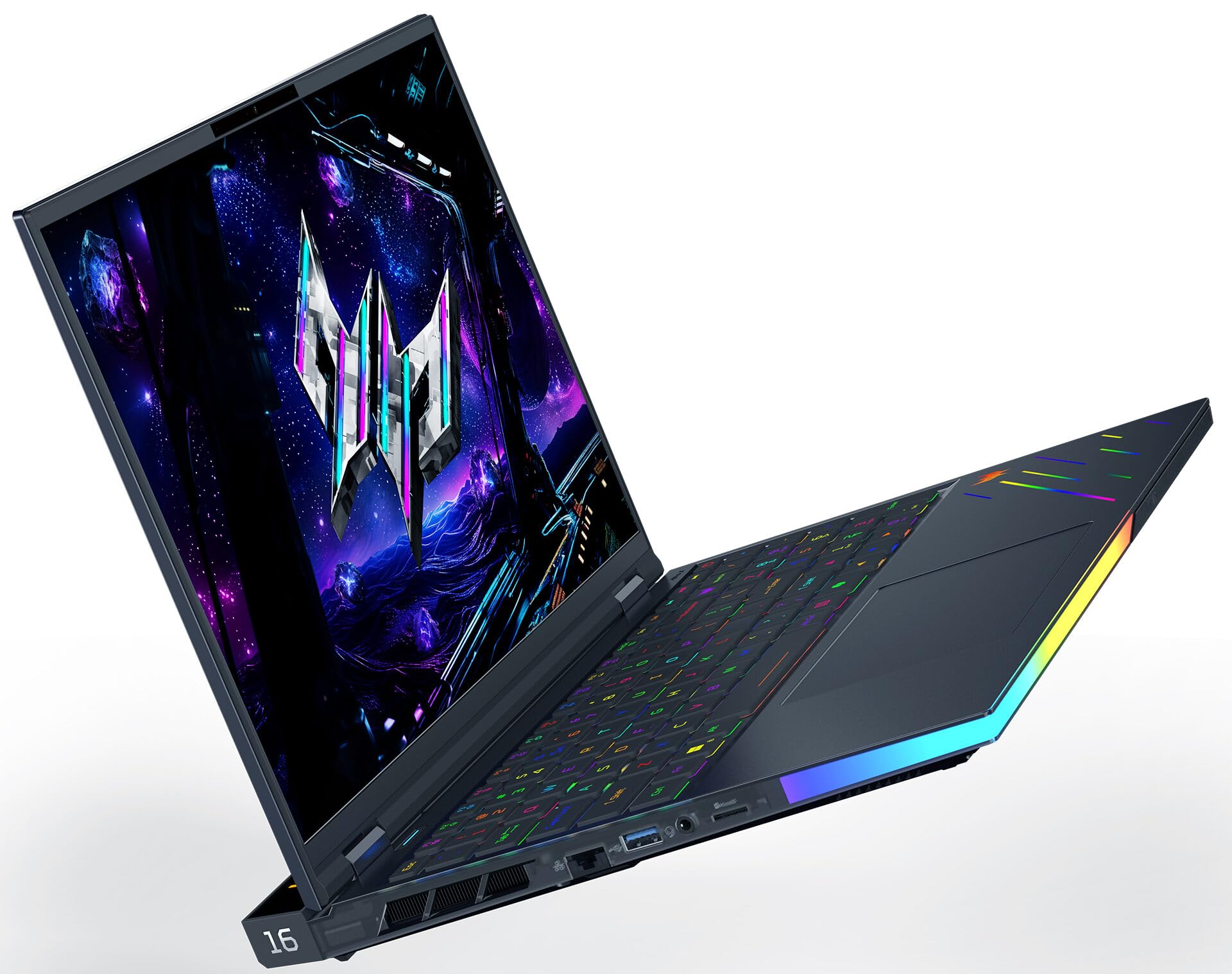 لپ تاپ بازی Acer Predator Helios 16 AI (2025) با صفحه نمایش OLED، پردازنده اینتل Ultra 9-275HX، 64GB RAM، 2TB SSD، صفحه نمایش OLED 16 اینچی WQXGA با نرخ تازه‌سازی 240Hz، وای-فای 7، NVIDIA RTX 5090 24GB، ویندوز 11 Pro، رنگ مشکی، دفترچهٔ عمری نرم‌افزار Microsoft Office