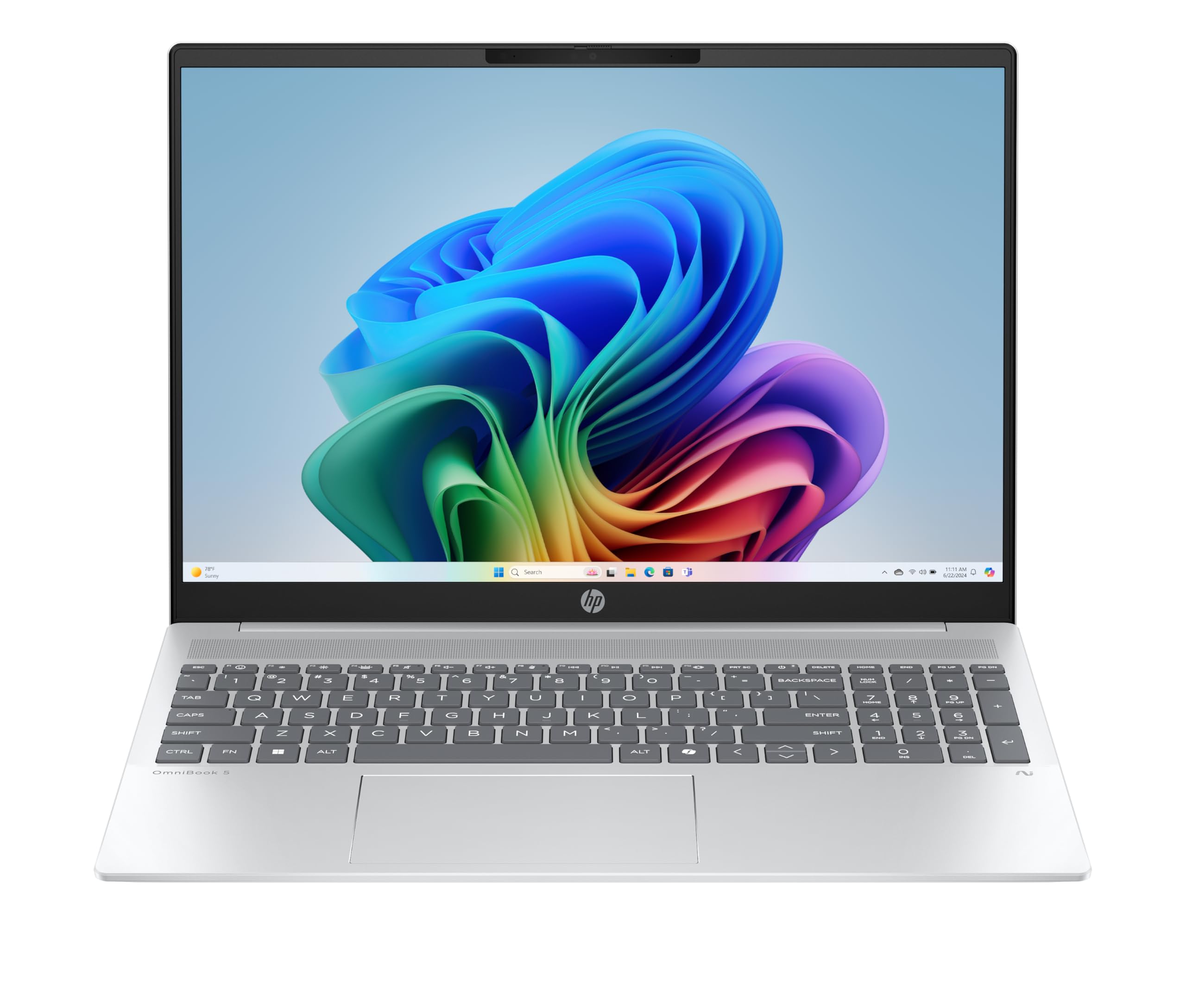 لپتاپ HP OmniBook 5 - 16-bc1002ne، صفحه نمایش ۲K ۱۶ اینچی، پردازنده AMD Ryzen™ 7 8840U، ۱۶ گیگابایت رم LPDDR5، ۵۱۲ گیگابایت حافظه داخلی SSD، AMD Ryzen™ AI (۱۶ NPU TOPS)، صفحه کلید انگلیسی/عربی، ویندوز ۱۱، رنگ نقره ای یخی [BZ6C1EA]