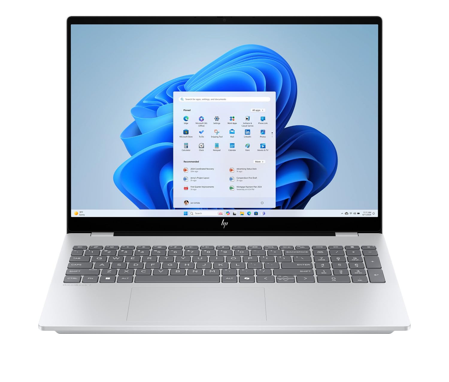 لپ تاپ HP OmniBook 7 AI مدل 16-ay0002ne، دارای صفحه نمایش 16 اینچی WQXGA با شدت نور ۵۰۰ نیت، Intel® Core™ Ultra 7-255H، حافظه RAM DDR5 ۳۲GB، حافظه داخلی ۱TB SSD، Intel® AI Boost (13 NPU TOPS)، صفحه کلید انگلیسی/عربی، ویندوز ۱۱، رنگ نقره ای یخچالی [C35BFEA]
