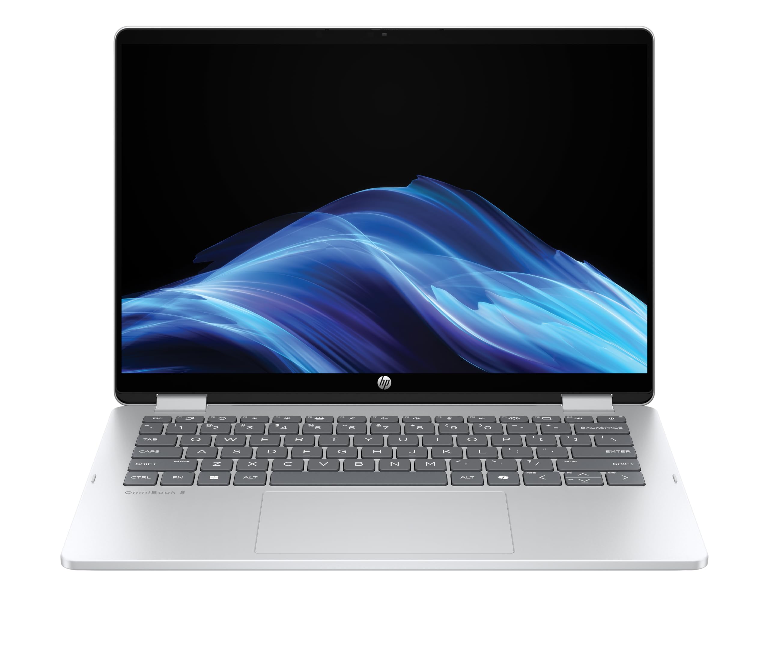 لپ تاپ HP OmniBook 5 Flip 14-fp0002ne، نمایشگر لمسی 2K 14 اینچ، پردازنده Intel® Core™ i5-1134U، 16GB RAM LPDDR5، 512GB SSD، صفحه کلید انگلیسی/عربی، ویندوز ۱۱ هوم، رنگ سیلور یخچالی [BZ6B2EA] | 16GB RAM | 512GB SSD، نمایشگر لمسی OLED 2K 14 اینچ، رنگ سیلور یخچالی، پردازنده Intel Core i5 نسل ۱۳