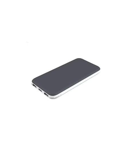 پاور بانک قابل حمل اسلیم، 25000 میلی آمپر، خاکستری و سفید، دو پورت USB دوگانه