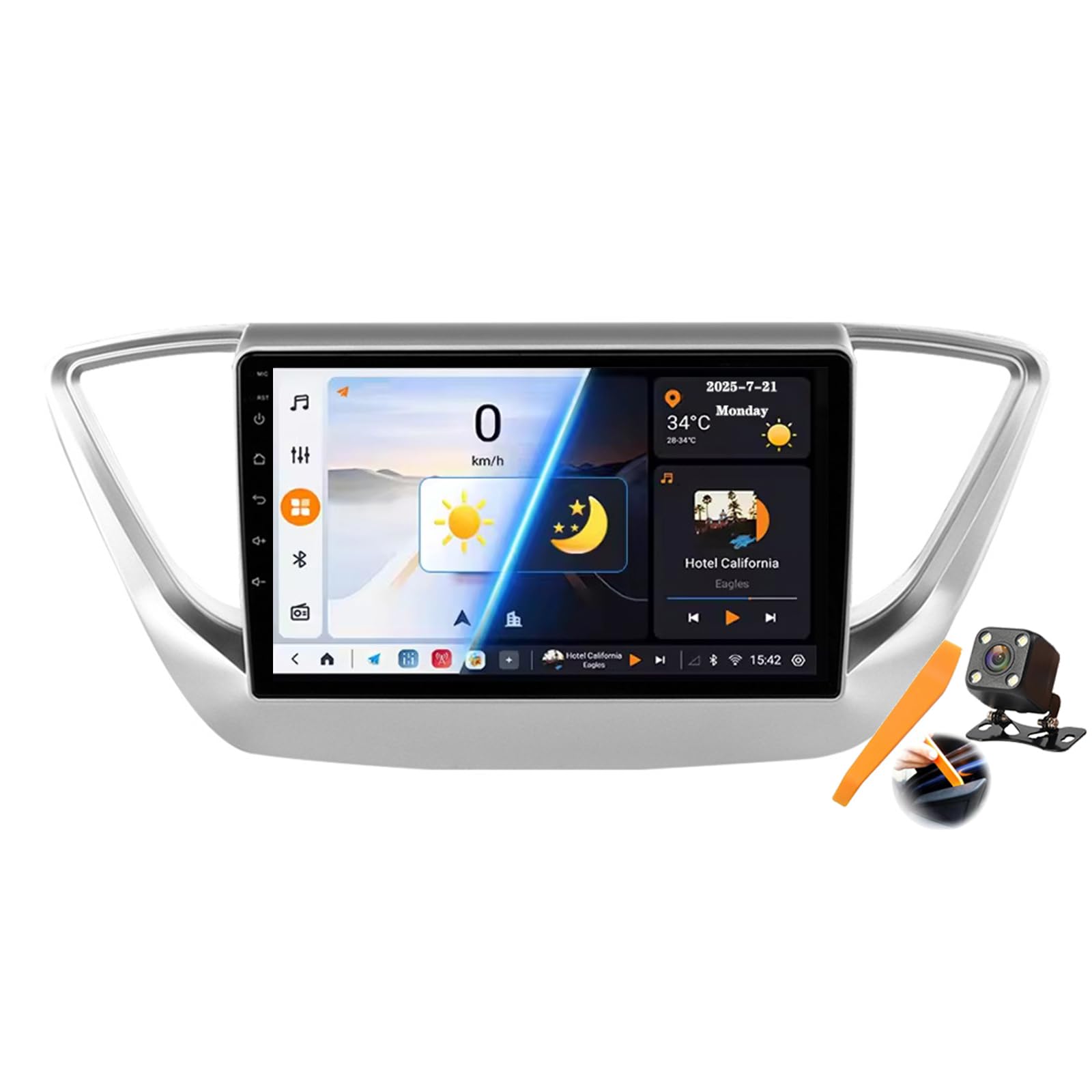 رادیو اندروید ۱۵.۰ برای ماشین M6 pro2، Car Stereo برای سولاریس ۲ ورنا ۲۰۱۷-۲۰۲۰ با ناوبری Sat GPS، نمایشگر لمسی ۹ اینچی، پخش ویدئو چندرسانه‌ای DVD، پخش کننده FM BT با Carplay، WiFi ۴G، ۵G، DSP، SWC