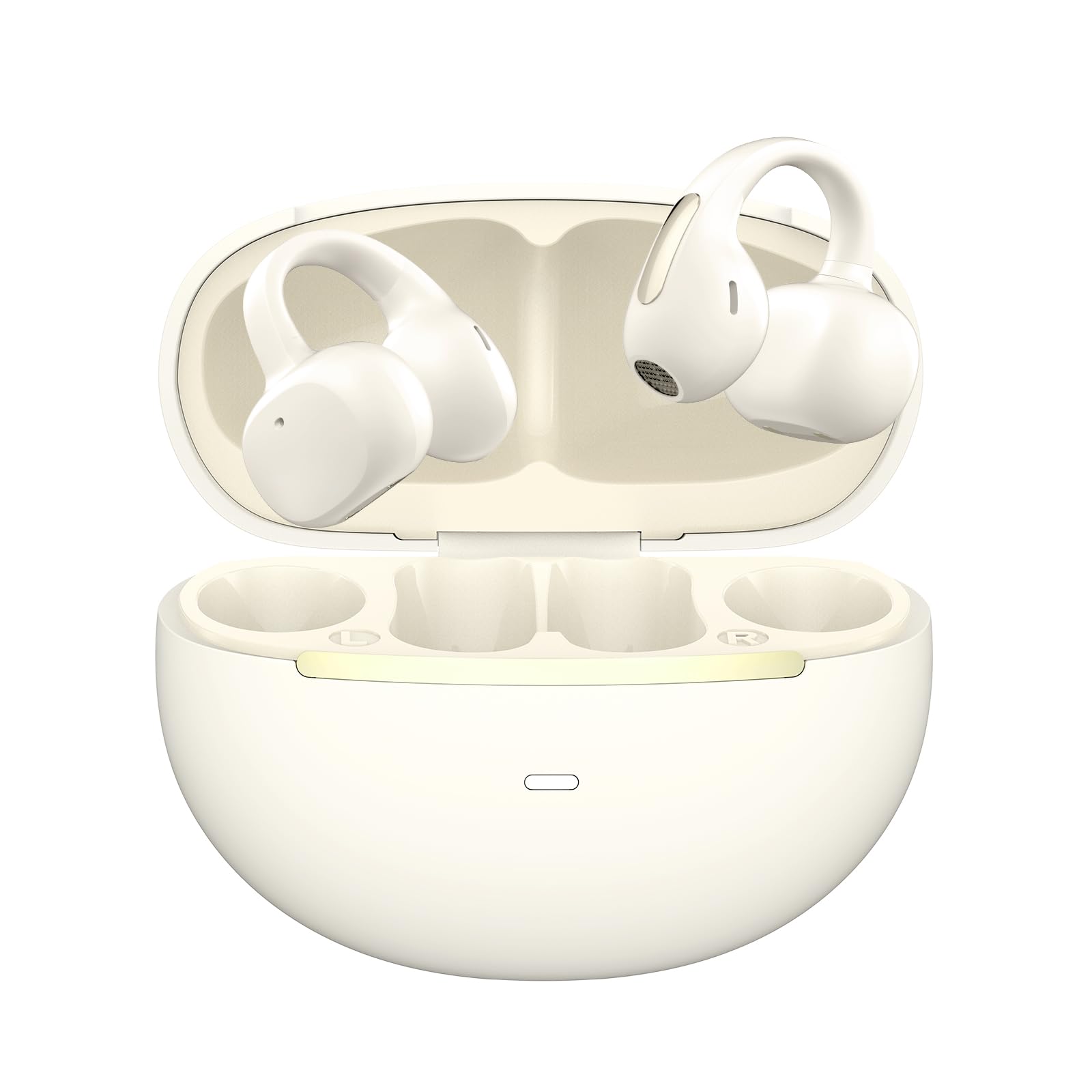 هدفون های بلوتوث ۵.۴ بی‌سیم Clip Earphones، هدفون هوا منتقل، درایورهای ۱۰.۸ میلیمتری با ارمه‌های گوش، سازگار با آیفون و اندروید، پوست-Coاینده