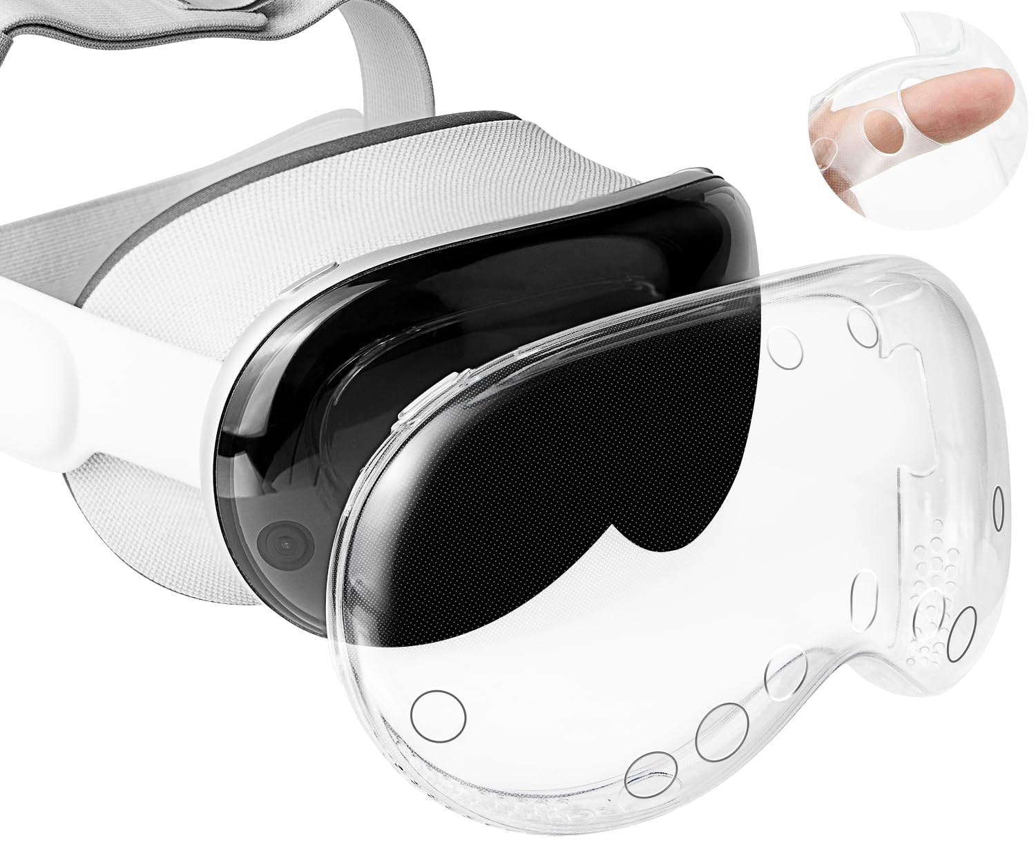 محافظ محافظ MIKAYO TPU برای Apple Vision Pro - محافظ کاور نازک و مقاوم برای صفحه نمایش کلاه VR، با قطعات دقیق، حفاظت کامل ۳۶۰ درجه بدون تأثیر بر ردیابی