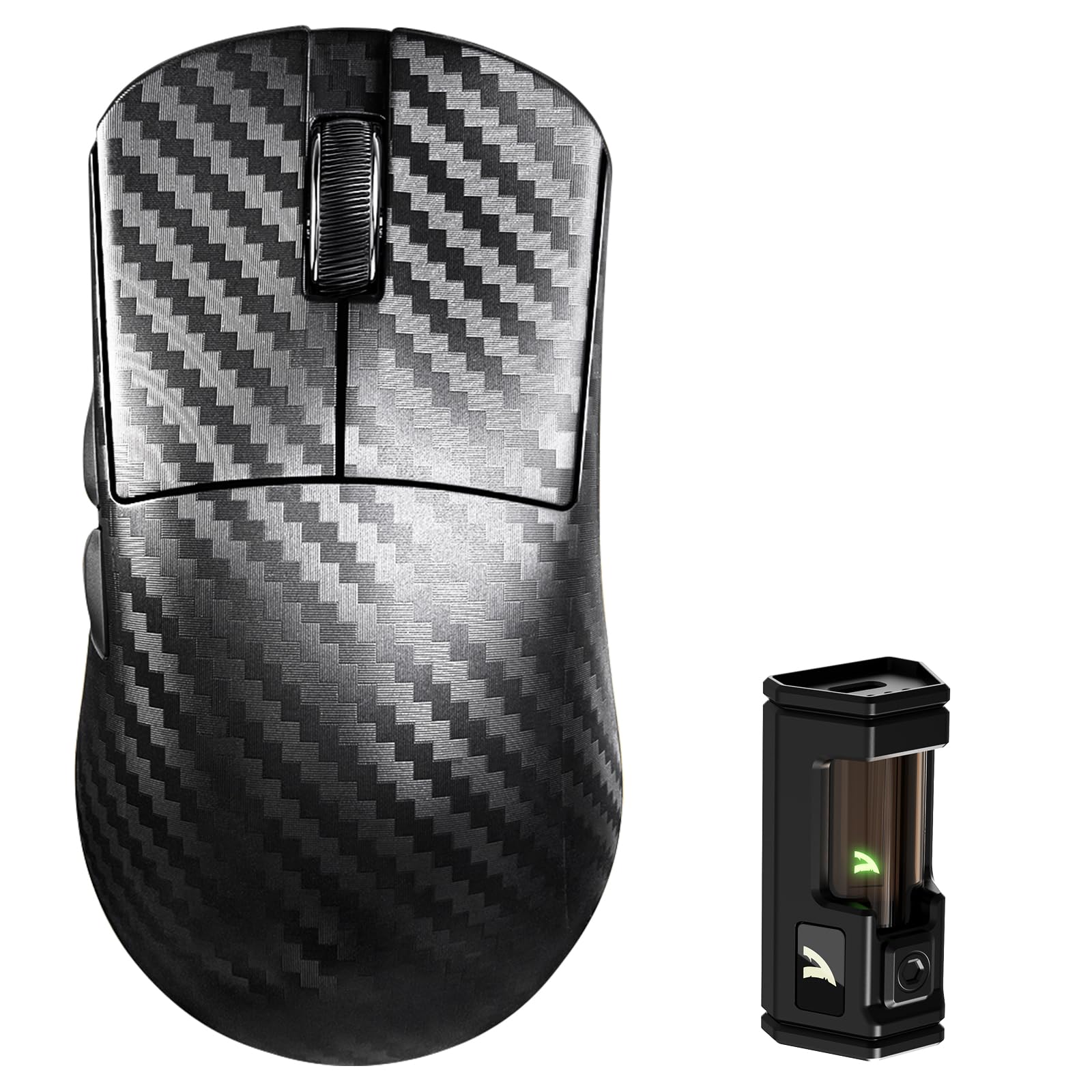 موش لمسی بی سیم کربن فایبری ATTACK SHARK R11 Ultra 8K برای بازی، حسگر MAX PAW3950، سبک وزن 49 گرمی، Chip امسی 52840 شمالی، دقت 42000 DPI، موش برنامه‌ریزی‌پذیر با سیم/بلوتوث/2.4 گیگاهرتز برای کامپیوتر/مک (Wave) مشکی Wave
