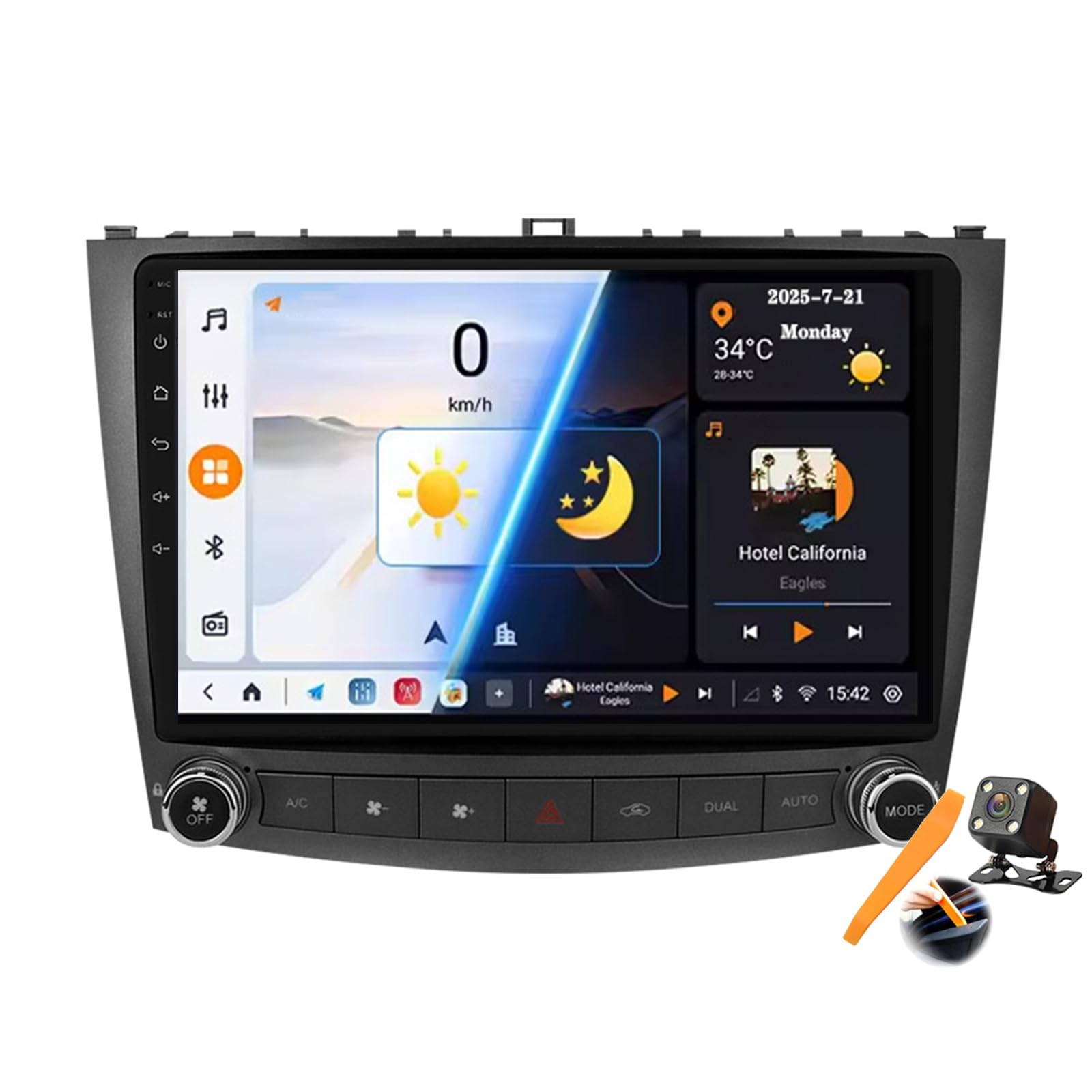 صوتی ماشین مدل M6 Pro1 ،رادیو اندرویدی 15.0 و تجهیزات گلون سفارشی شده برای لکسوس IS250 200/300/350 از سال‌های 2006 تا 2012. دستگاه ناوبری GPS با صفحه نمایش لمسی ۱۰ اینچ، پخش ویدیو چندرسانه‌ای DVD، گیرنده FM و بلوتوث به همراه پخش کارپلی، WiFi 4G و 5G، DSP و SWC.
