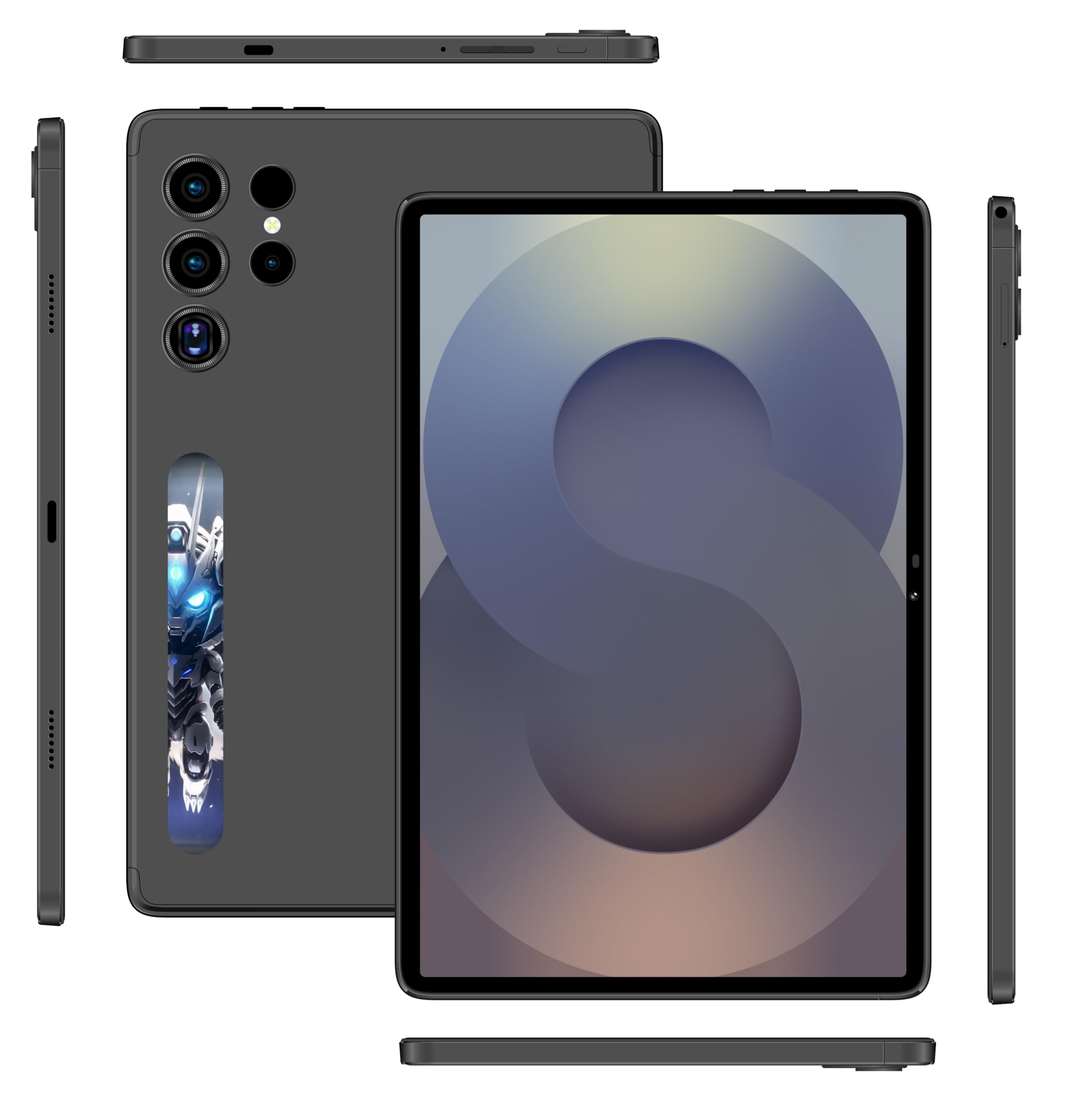 تبلت هوشمند S25 Ultra با صفحه کلید/کیس و کیف دستی EWB، صفحه نمایش HD 10.1 اینچ، 16 گیگابایت رم 1 ترابایت حافظه داخلی، دوربین دوگانه، شبکه 5G سیم کارتی اندروید WiFi GPS تب باریک (خاکستری)