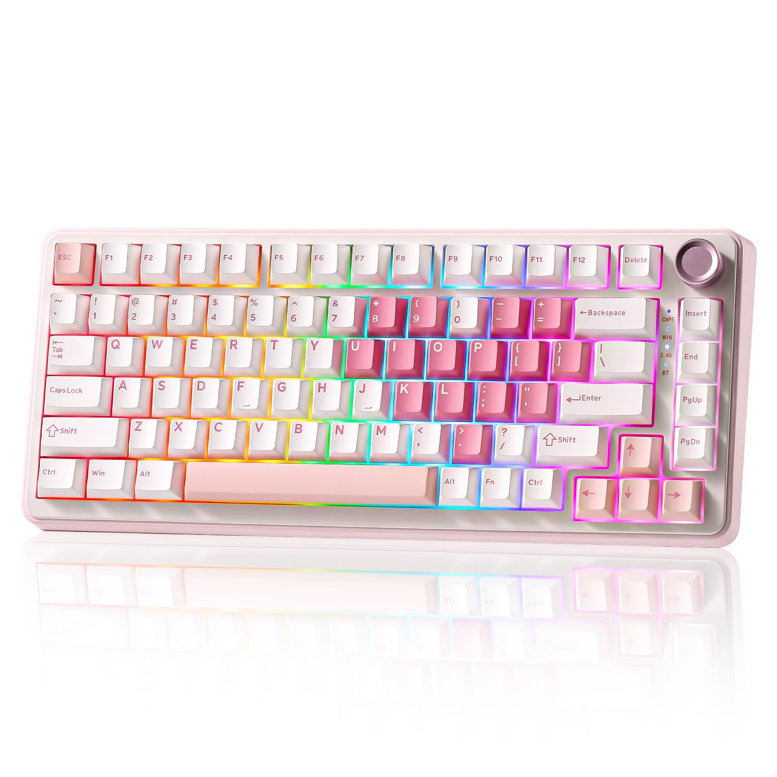 YUNZII B75 PRO یک صفحه کلید مکانیکی بی‌سیم ۷۵٪ (سفید قلب، سوییچ شیر) است. این یک صفحه کلید قابل تعویض با دسته، نصب گسطیک، سوئیچ پیش‌لوله شده کرمی برای تایپ کردن نرم، بلوتوث/USB-C/2.4G، برای بازی‌های قلب سفید سوئیچ شیر می‌باشد.