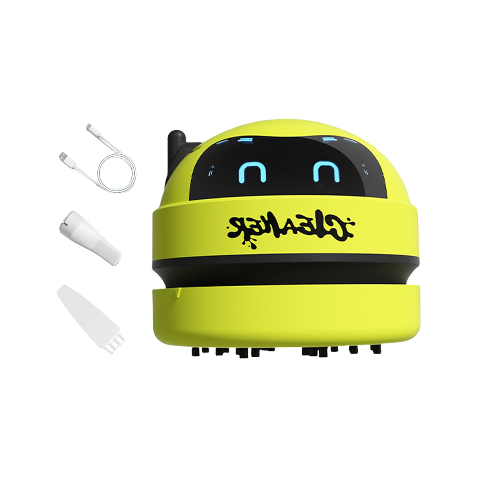 مکان‌یاب دسکتاپ دوست‌داشتنی با قابلیت جداشدن و شستشو، با منبع تغذیه USB و زمان تمیزکاری ۵۰۰ دقیقه برای مناطق خانه و اداره. خوراکی برقی قابل حمل برای کار و اداره به رنگ سبز