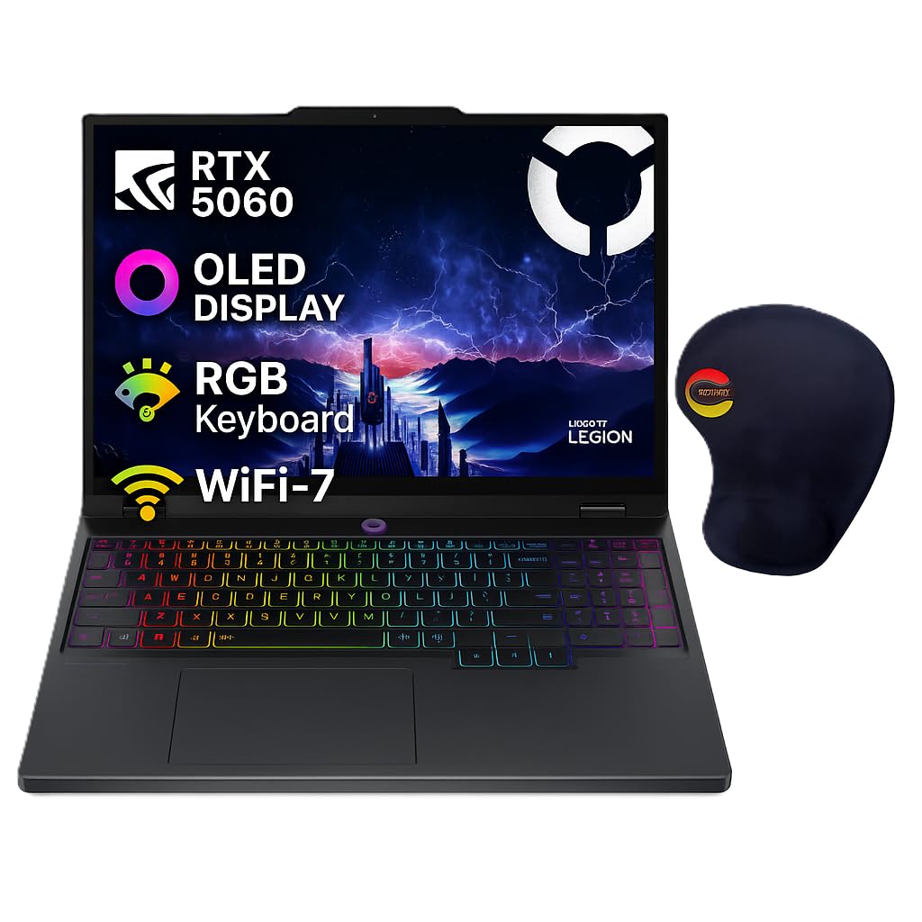 لنوو Legion 5 15IRX10 - صفحه نمایش OLED 15.1 اینچ وضوح بالا با نرخ تازه‌سازی 165 هرتز | Intel Core i7-14700HX | RTX 5060 8 گیگابایت (GDDR7) | 16 گیگابایت DDR5 | 1 ترابایت SSD PCIe-NVMe | Wi-Fi نسل 7 | صفحه کلید RGB مدل Eclipse Black