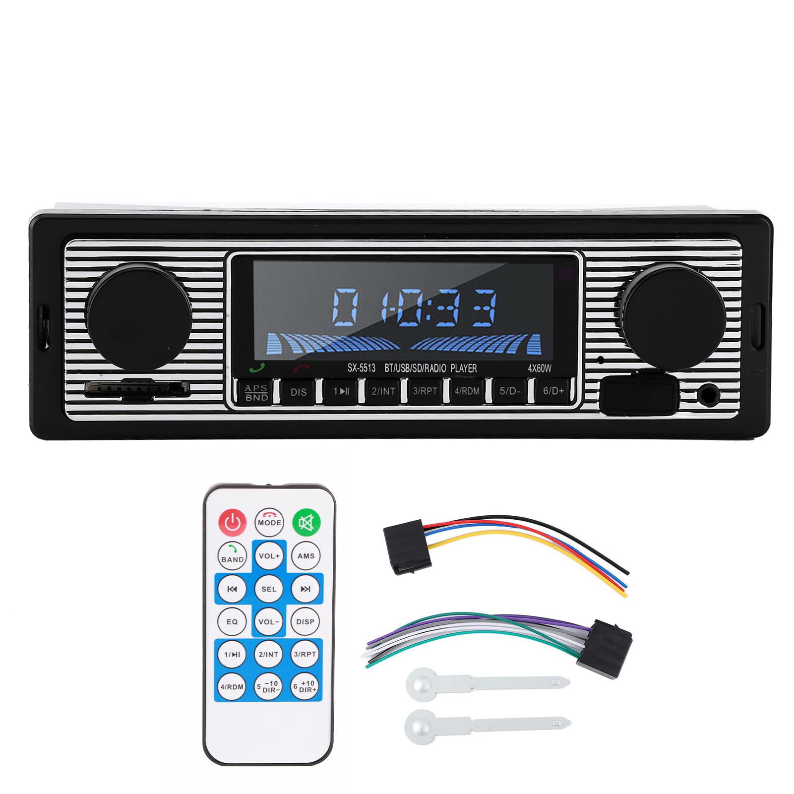 رادیو اتومبیل الکترونیکی، استریو اتومبیل با بلوتوث کلاسیک، پخش کننده موسیقی Mp3 با USBSD aux FM، واحد سر هرس (12 ولت) 12 ولت 12 ولت