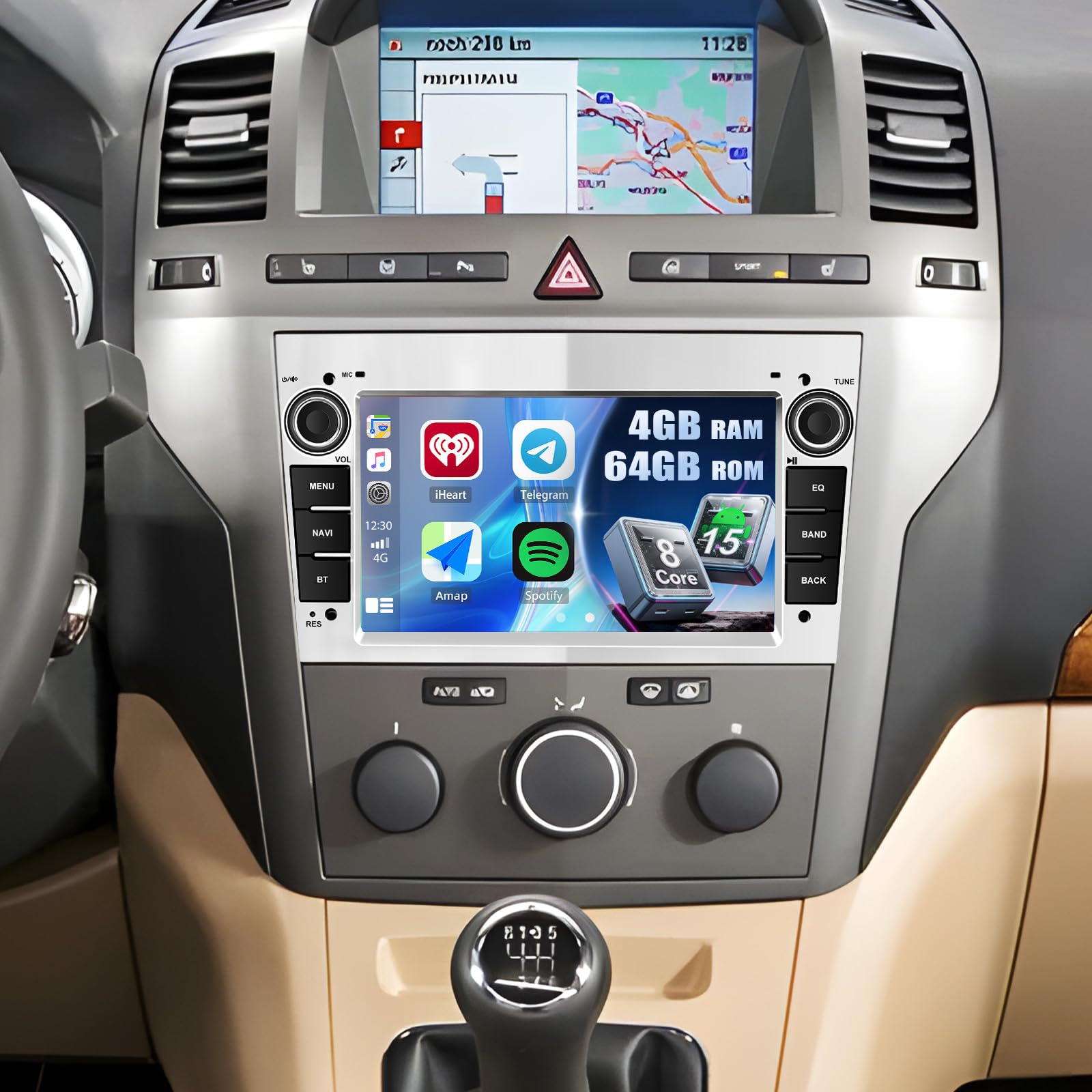 دیگر نسخه های سیستم عامل SIXWIN 8-Core 4+64G Android 13 Carplay/Android Car Radio برای اپل آنتارا وکترا سیگوم کومبو زافیرا آسترا کورسا، با صفحه نمایش لمسی 7 اینچی، دارای GPS WiFi بلوتوث 5.0 FM RDS DSP و 32 باند برای تنظیم صدا (نقره ای)