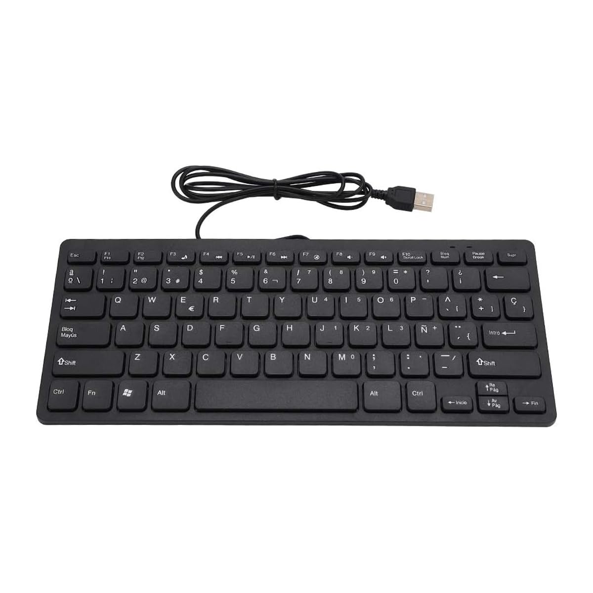 کیبورد مینی باسیم نازک و سبک با ۷۸ کلید چندرسانه‌ای USB برای کامپیوتر، لپتاپ و کامپیوتر شخصی