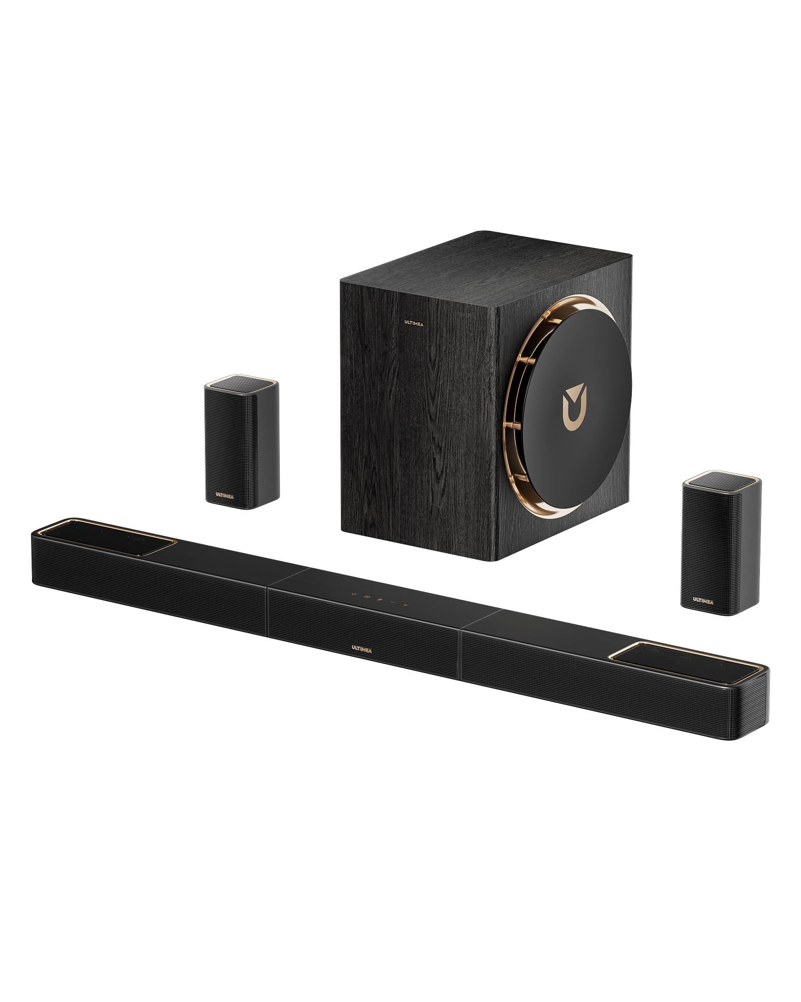 سیستم صدای فراگیر بی‌سیم ULTIMEA Skywave X50 5.1.4ch برای تلویزیون، نوار صوتی حرفه‌ای 760W با Dolby Atmos، 2 بلندگوی فراگیر بی‌سیم و ساب‌ووفر 8 اینچی، تقویت‌کننده GaN، قابلیت گذر HDR 4K، HDMI eARC U422A