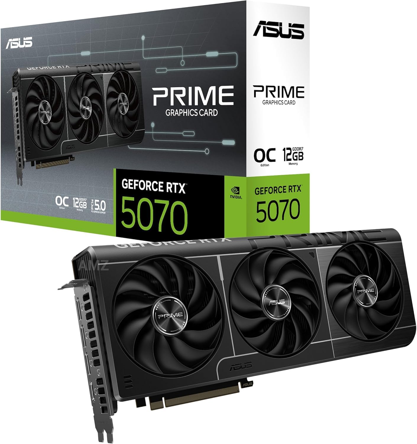 کارت گرافیک ASUS Dual RTX 5070 12GB - GDDR6، PCIe 4.0، سیستم خنک‌کننده دو فنه، پرت‌ریسینگ