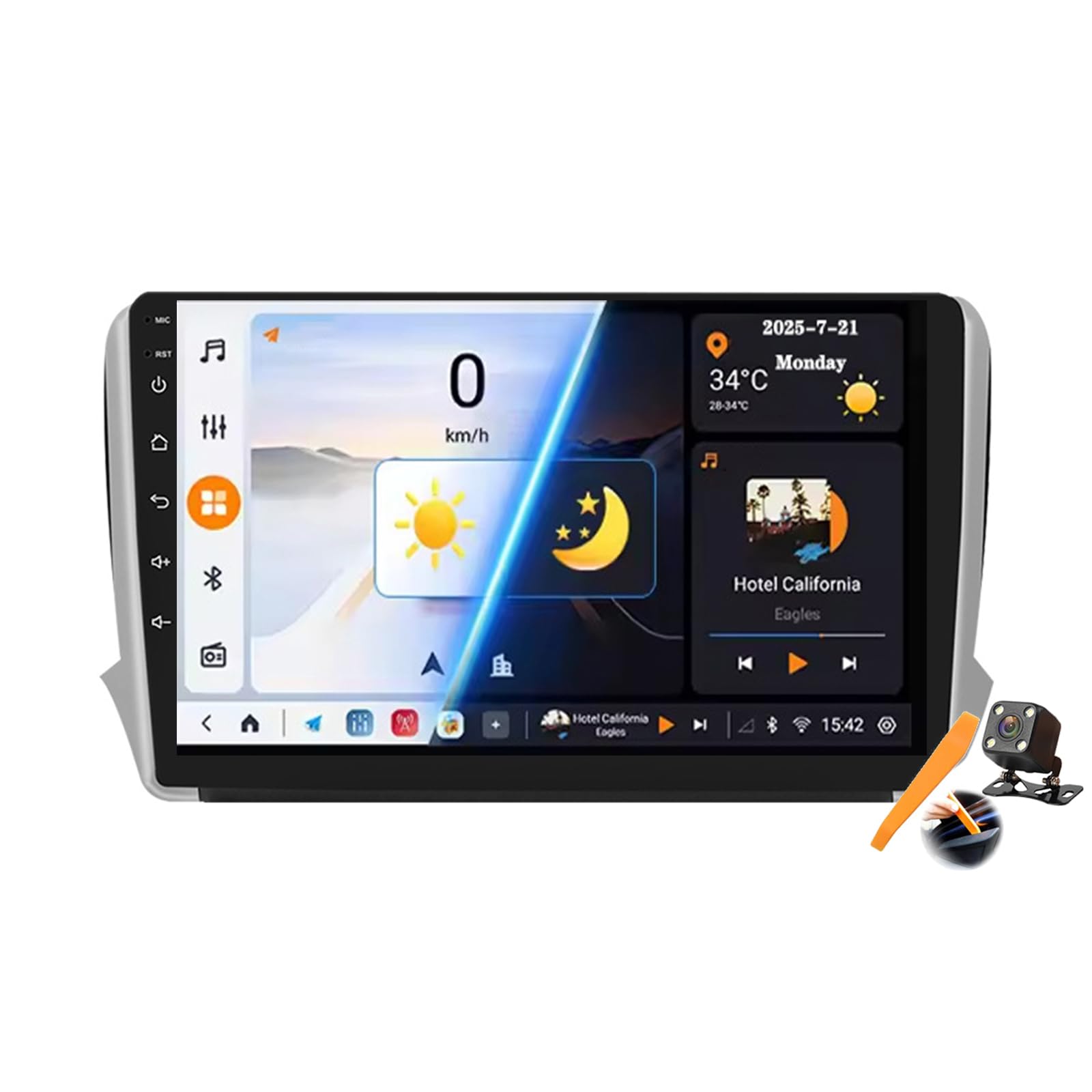 جانبی Y700s، جایگزین استریو خودروی اندروید 15.0 برای پژو 2008/208 2014-2018 با رادیو GPS Sat ناوبری صفحه لمسی 9 اینچی، پخش ویدیو چندرسانه‌ای DVD، گیرنده FM BT با اندروید اتو و Carplay