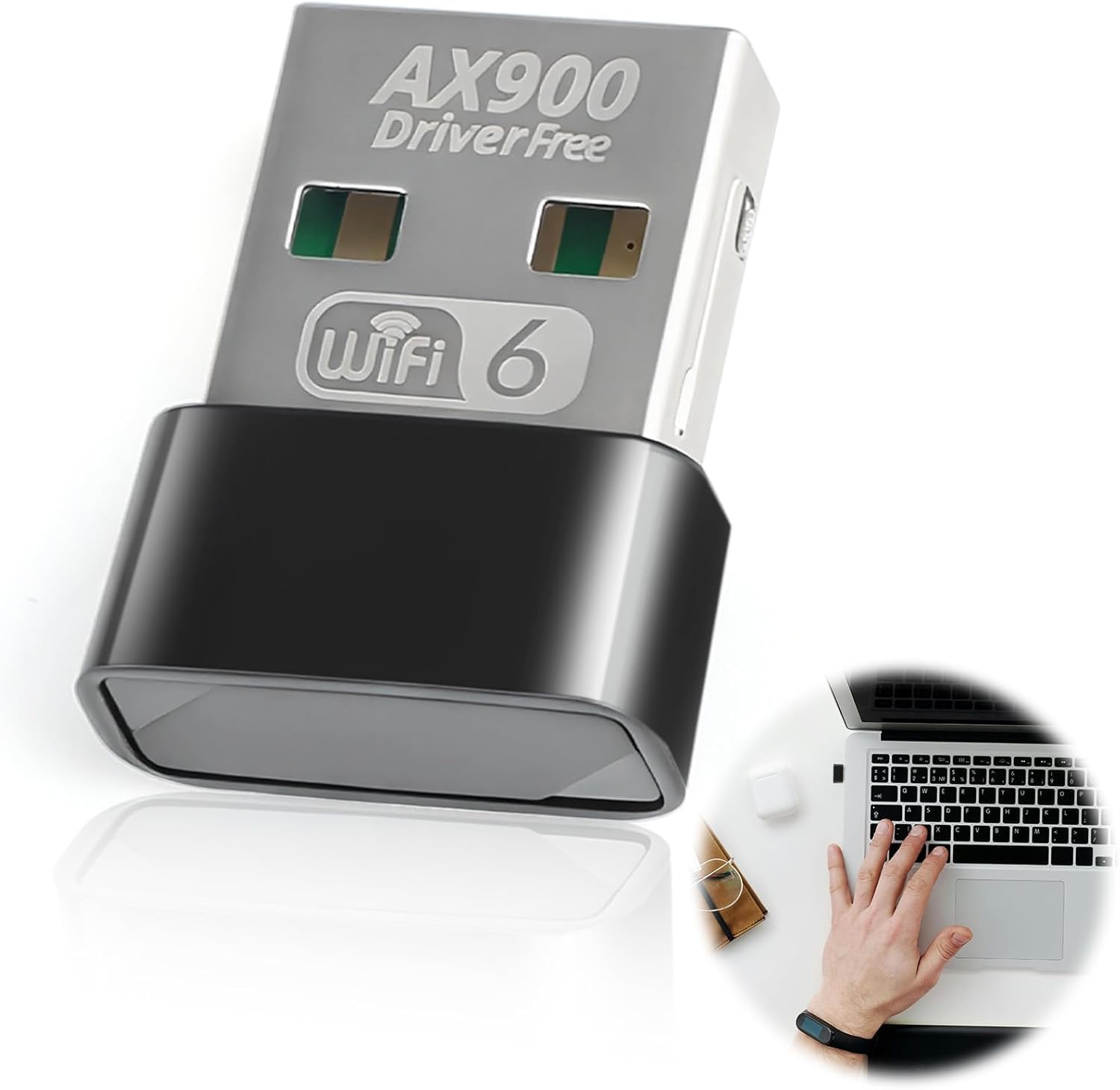آداپتور USB WiFi 6 با بلوتوث - دو باند (600 مگابیت بر ثانیه 5 گیگاهرتز / 286 مگابیت بر ثانیه 2.4 گیگاهرتز) کارت شبکه بی‌سیم، رمزنگاری WPA3، دانگل کوچک و جمع و جور بدون نیاز به درایور برای ویندوز 7/10/11، کامپیوتر شخصی/لپتاپ/رایانه رومیزی