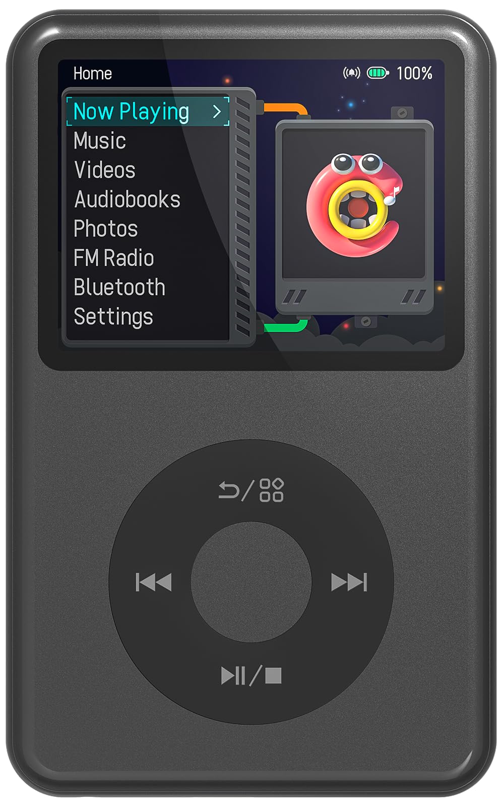پخش‌کننده MP3 کودکان Innioasis Y1 - کلاسیک بی‌زمان: 128 گیگابایت، بلوتوث، پخش ویدیو، کتاب‌های صوتی، رادیو FM و کنترل لمسی چرخ (مشکی)