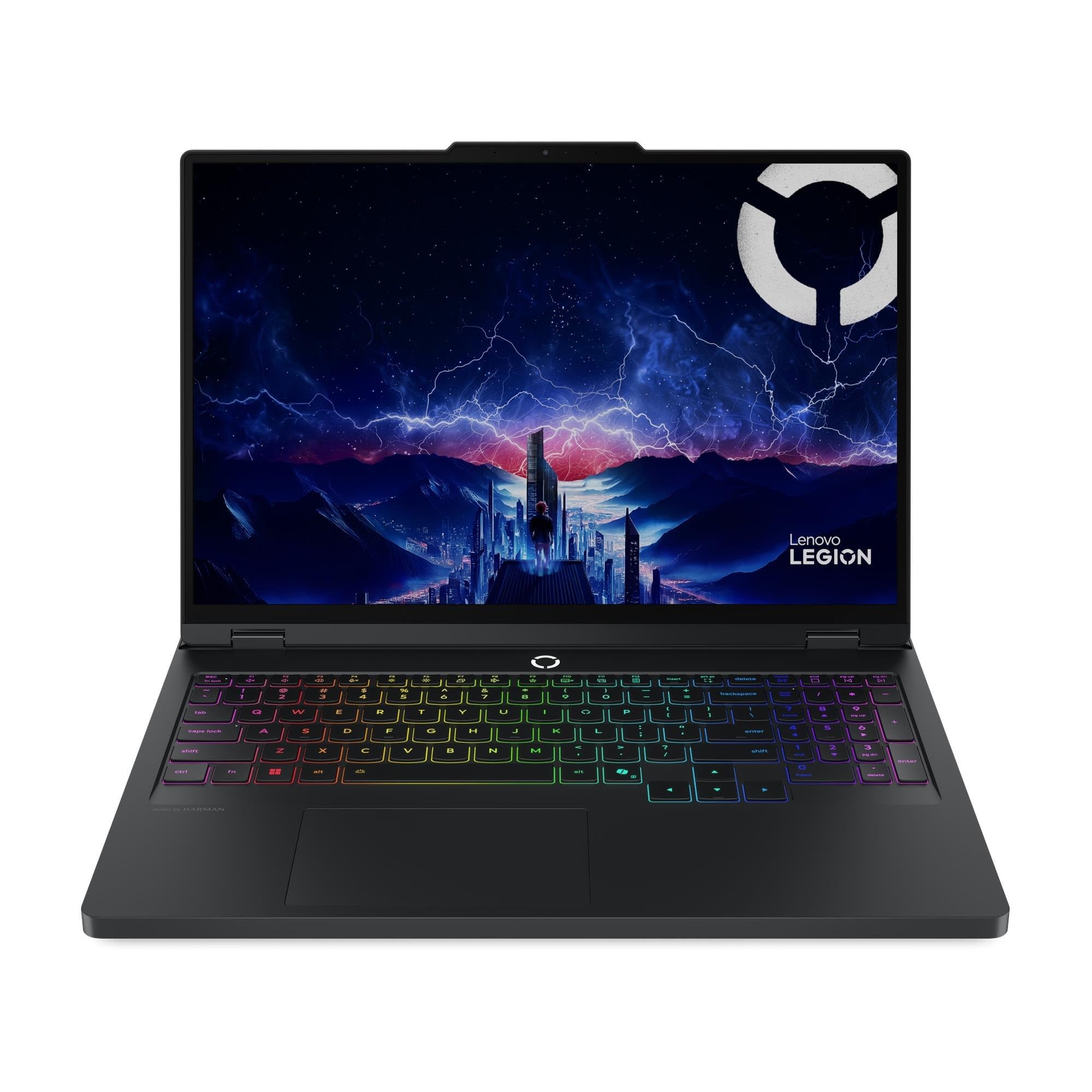 لپ تاپ بازی لنوو Legion Pro 5 16IAX10، نمایشگر OLED WQXGA 16 اینچ با فرکانس تازه 165Hz، پردازنده اینتل Core Ultra 9 275HX، 32 گیگابایت رم DDR5، 1 ترابایت حافظه داخلی SSD، NVIDIA RTX 5070 با حافظه 8 گیگابایت، صفحه کلید RGB با 24 منطقه، رنگ مشکی اکلیپس.