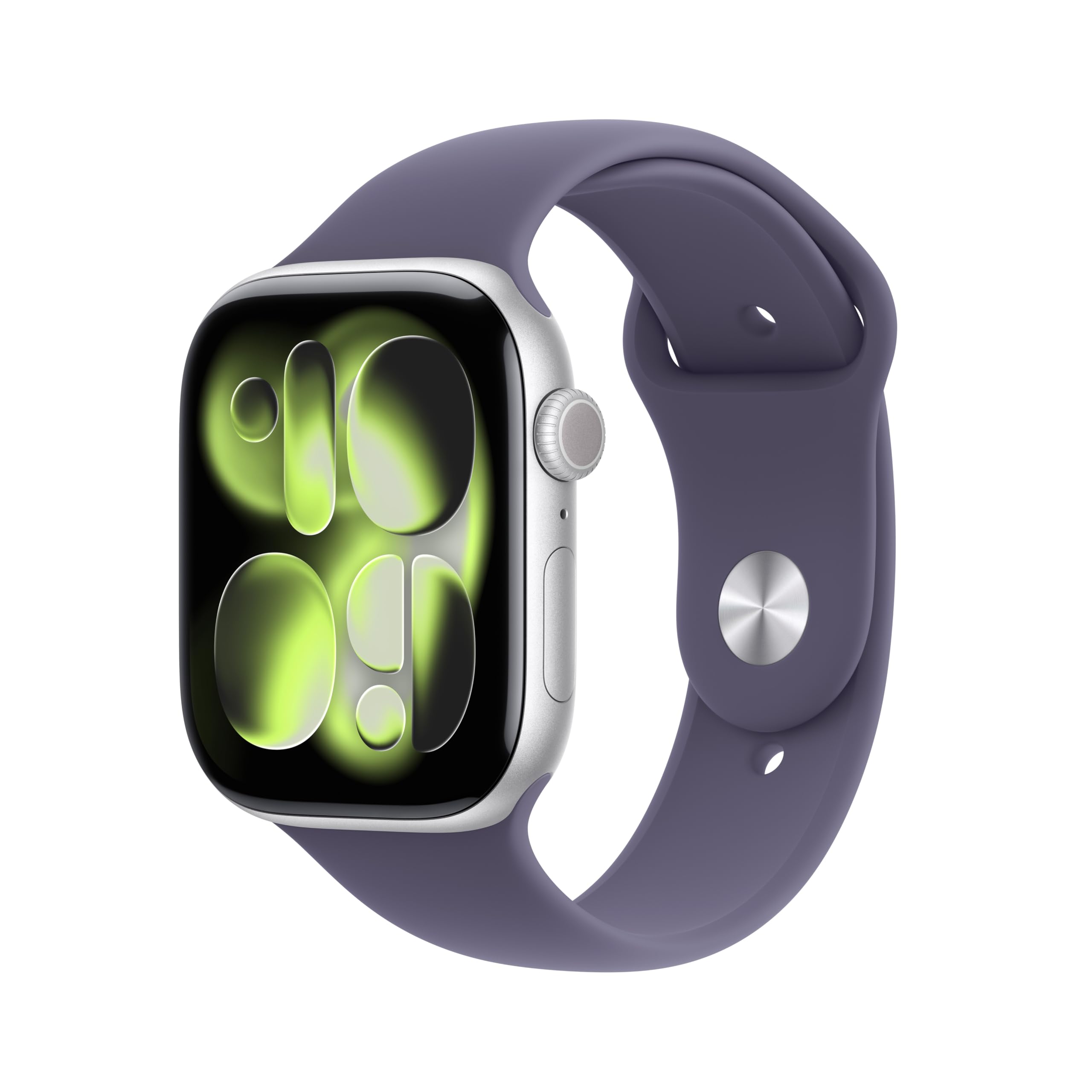 ساعت هوشمند اپل واچ سری ۱۱ GPS + سلولی ۴۶ میلی‌متر با قاب آلومینیوم نقره‌ای و بند اسپرت ارغوانی - اندازه M/L قاب آلومینیوم نقره‌ای / ارغوانی - اندازه ۴۶ میلی‌متر M/L - بند برای مچ‌هایی با اندازه ۱۶۰-۲۱۰ میلی‌متر مناسب است.