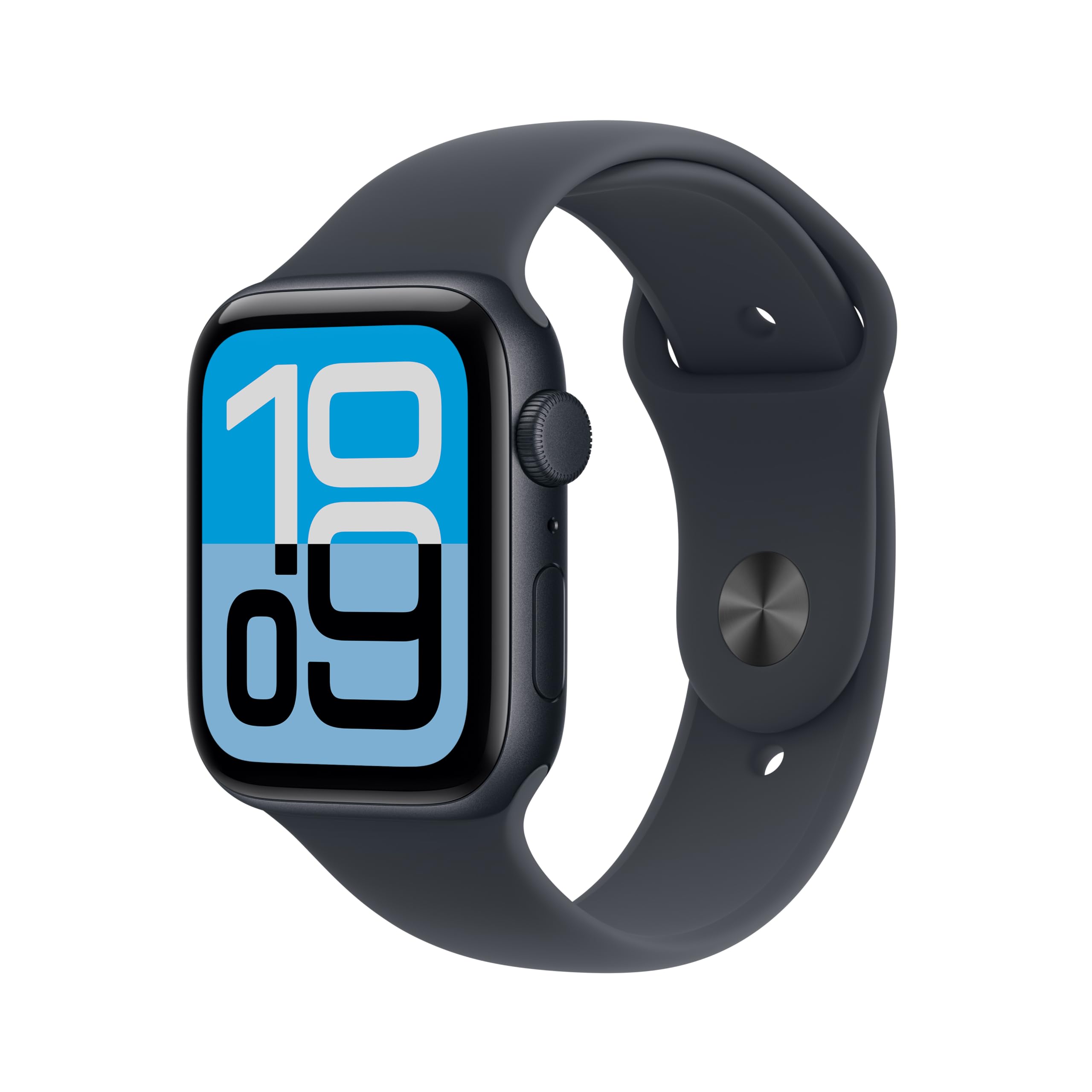 Apple Watch SE 3 GPS 44mm با قاب آلومینیومی نیمه شب و باند ورزشی نیمه شب - متوسط / بزرگ نیمه شب آلومینیوم / نیمه شب 44 میلی‌متر متوسط / بزرگ - مناسب مچ‌های 160-210 میلی‌متریست.