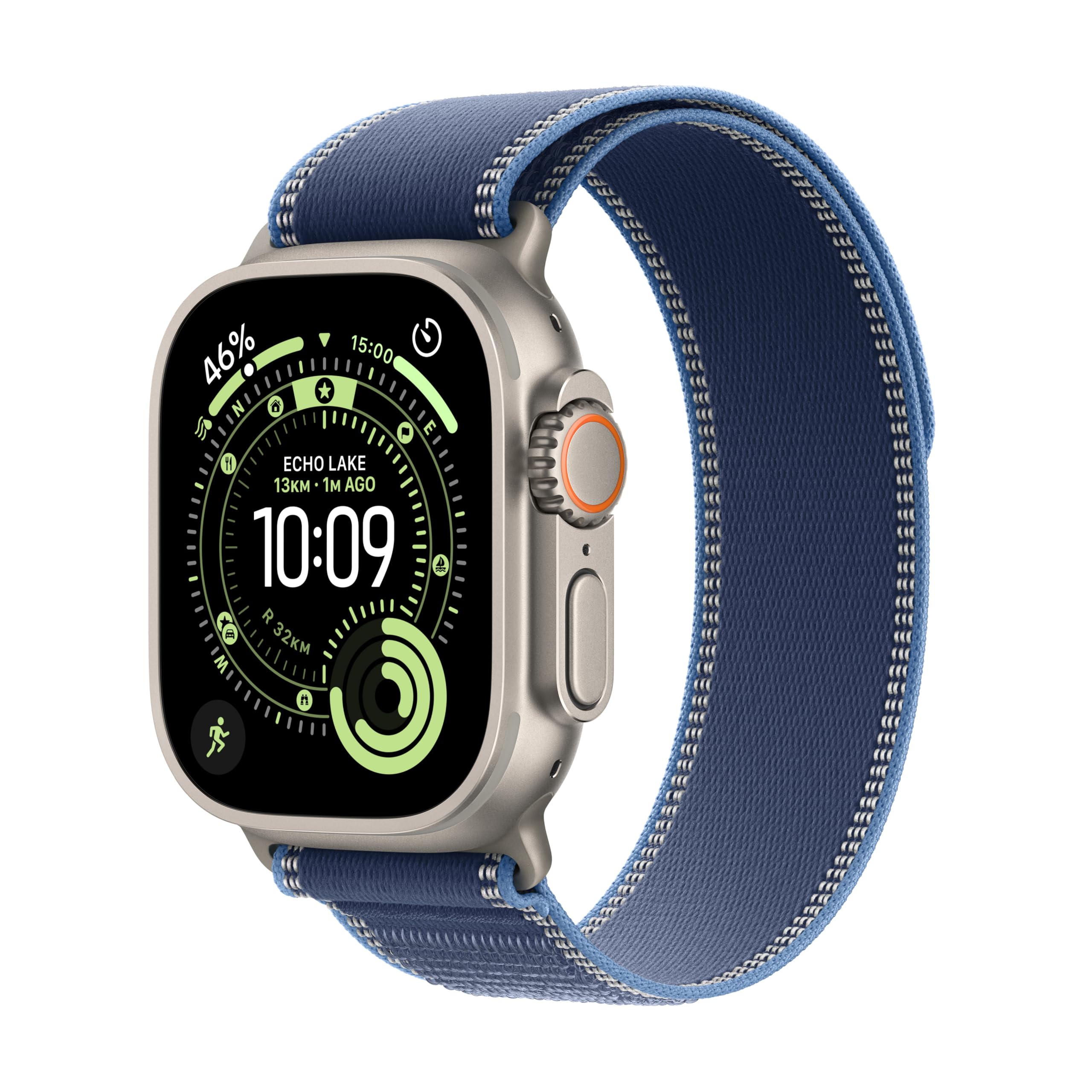 ساعت هوشمند اپل واچ Ultra 3 GPS + Cellular با مورد طبیعی تیتانیوم 49 میلی‌متری و حلقه آبی/آبی روشن Trail - سایز S/M طبیعی تیتانیوم/آبی/آبی روشن - بند S/M - برای مچ‌های 130-180 میلی‌متری مناسب است.