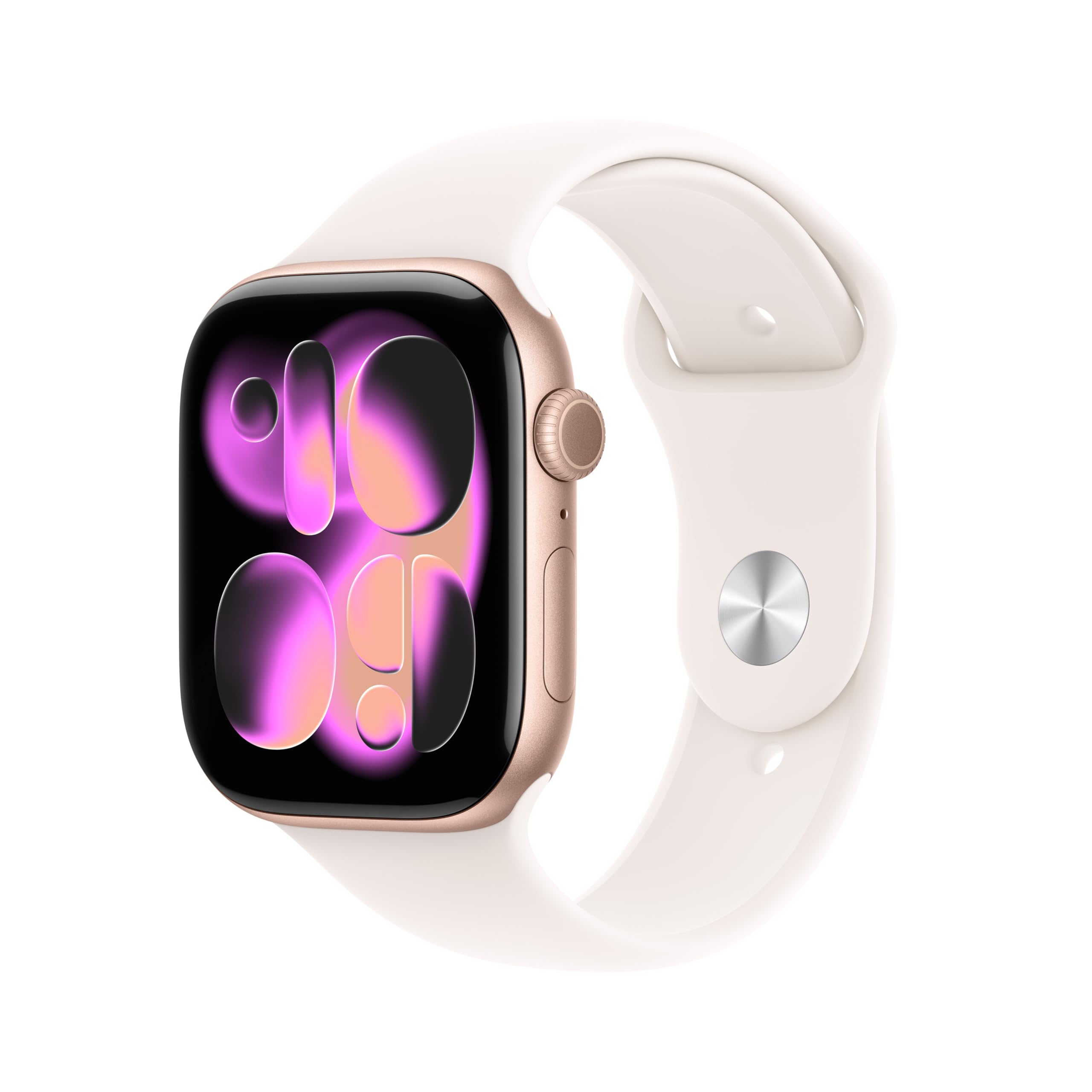 Apple Watch Series 11 GPS 42mm با قیمت اندود رز طلا با بند ورزشی رز روشن - M/L رز طلا اندود / رز روشن 42mm M/L - بند برای مچ‌های 150-200 میلی‌متر مناسب است