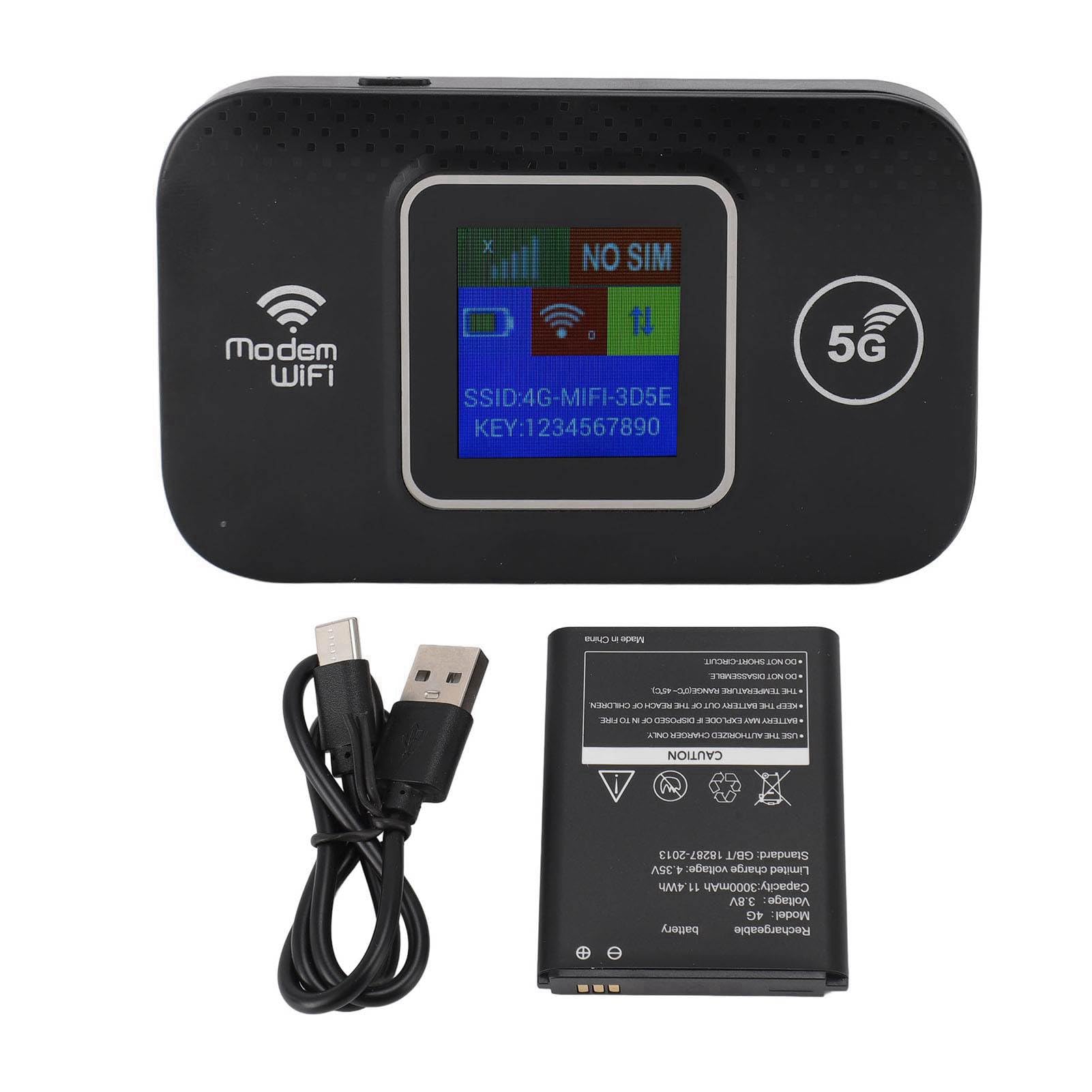 راه‌اندازی‌شدن Bewinner Portable 4G LTE WiFi Hotspot برای اروپا، روتر همراه 300Mbps قفل‌گشایی شده با صفحه نمایش LCD و باتری 3000mAh، اتصال تا 10 دستگاه برای سفر و کار از راه دور
