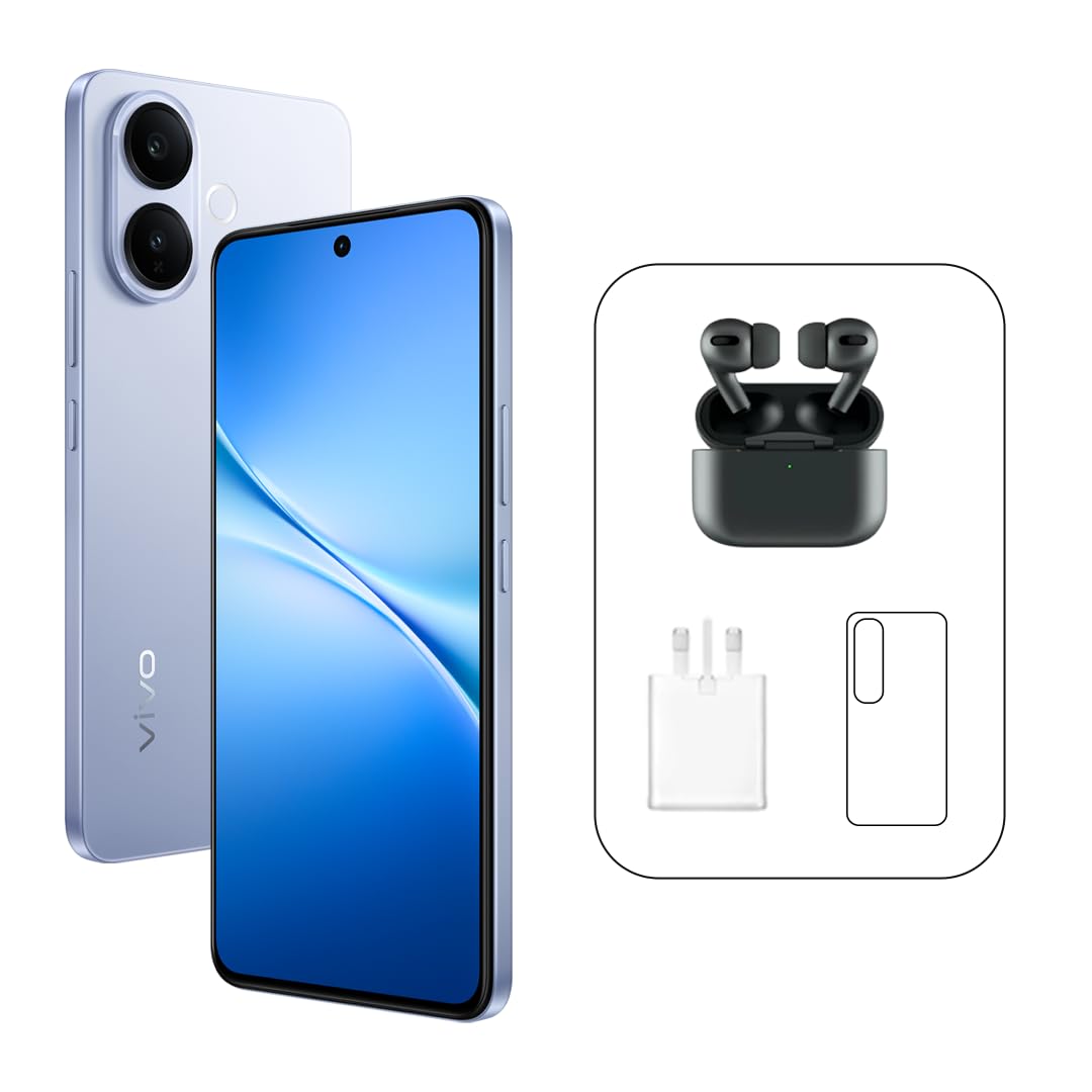 ویوو V60 Lite 5G (آبی، ۱۲ گیگابایت + ۲۵۶ گیگابایت) | صفحه‌نمایش ۱۲۰Hz AMOLED | دوربین سلفی ۳۲ مگاپیکسل | ۶۵۰۰ میلی‌آمپرساعت | IP65 | هدفون Pro | گارانتی ۲۴ ماهه | تعویض صفحه ۴۵۵ روزه – نسخه خاورمیانه (ایکسکلوسیو) از امازون