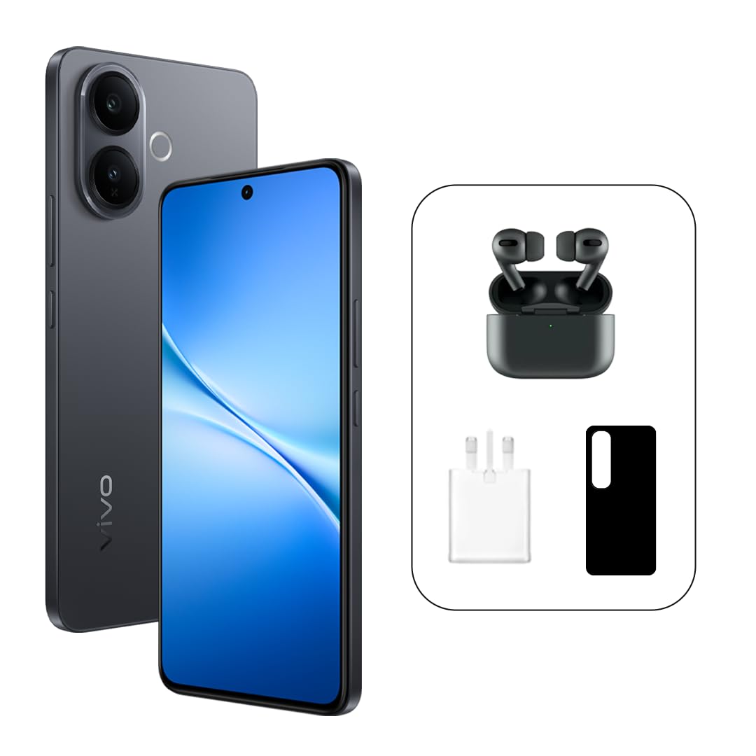 ویوو V60 Lite 5G (مشکی، 12GB+256GB) | نمایشگر AMOLED 120Hz | دوربین سلفی 32MP | باطری 6500mAH | استاندارد IP65 | هدفون Pro | ضمانت 24 ماهه | تعویض صفحه 455 روزه – نسخه خاورمیانه (امازون انحصاری)