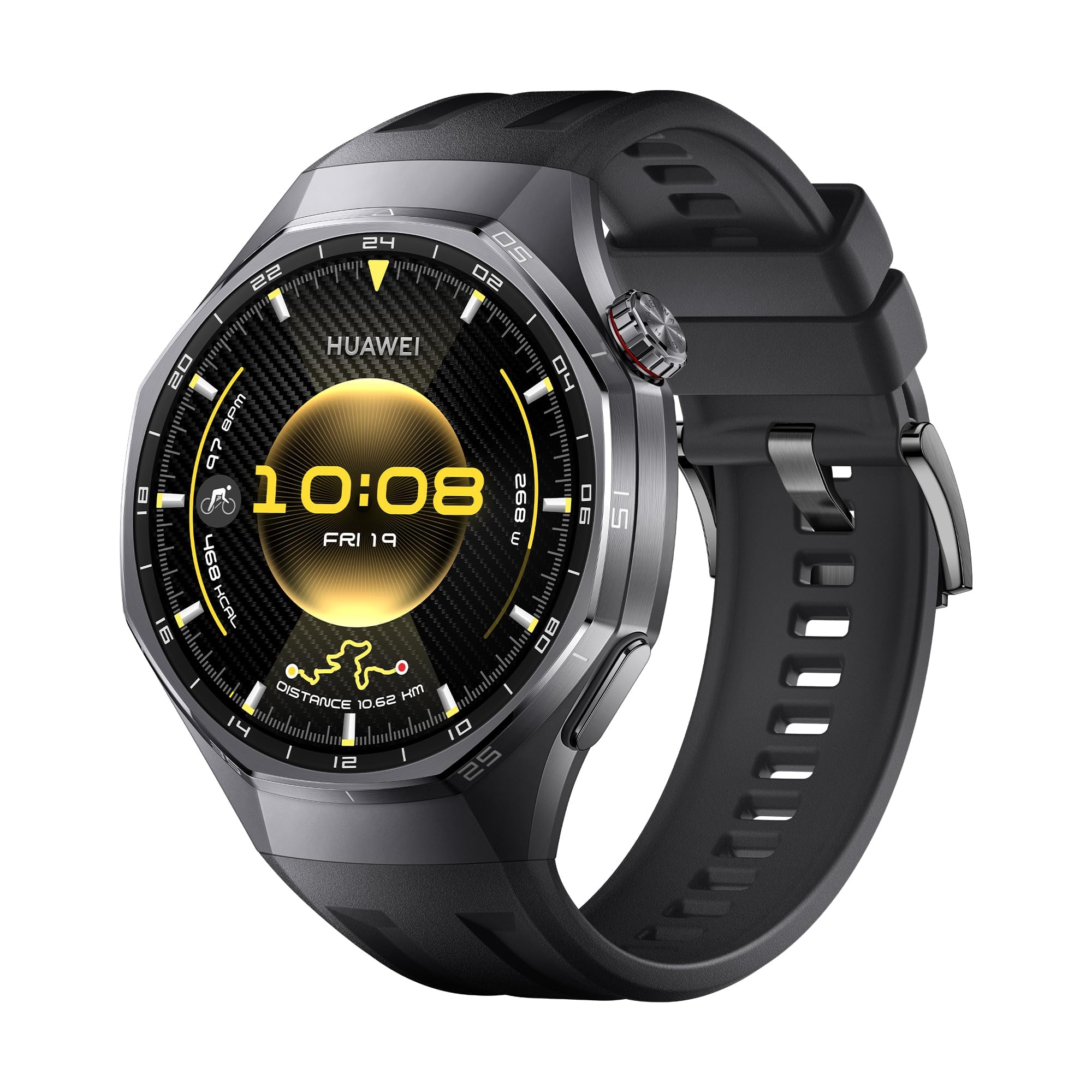 ساعت هوشمند HUAWEI WATCH GT 6 Pro، 46 میلیمتر، با عمر باتری تا 21 روز، ساعت هوشمند با GPS و بیش از 100 حالت ورزشی، دوچرخه‌سواری، سازگار با iOS و اندروید، تحلیل ECG، نظارت بر سلامتی، مشکی مشکی Pro