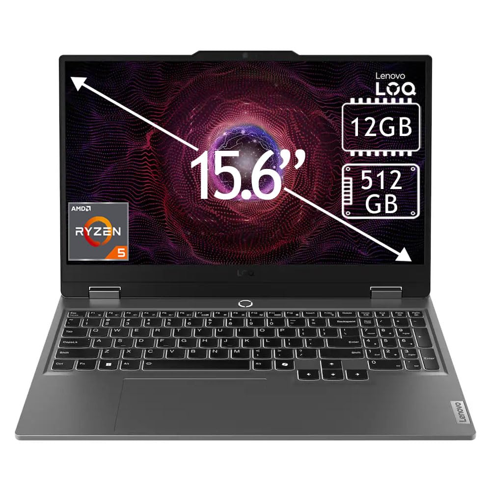 لنوو (ارتقا یافته) - لپ تاپ بازی 15.6 اینچ Full HD - AMD Ryzen 5 7235HS - 12GB حافظه - حافظه 512GB SSD - NVIDIA GeForce RTX 4050 6GB - ویندوز ۱۱ - خاکستری لونا (گارانتی 1 ساله آمریکا)