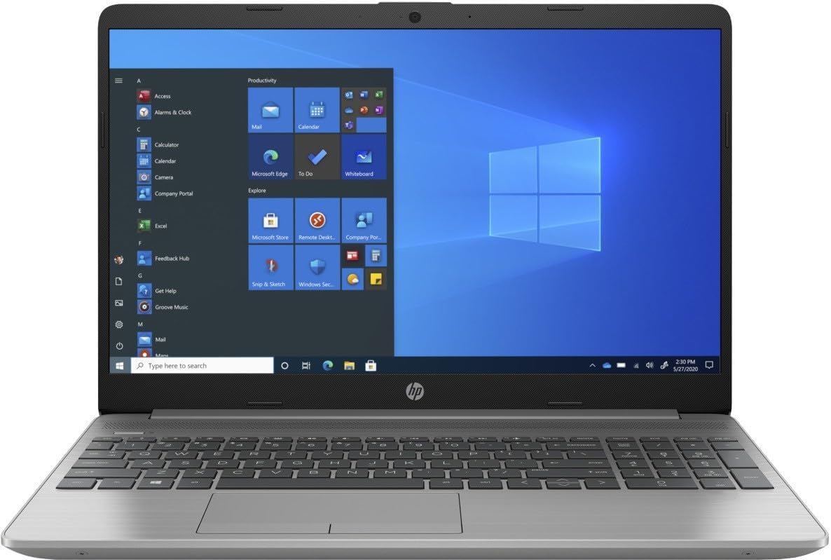لپ تاپ HP 250 G9 - نمایشگر FHD 15.6 اینچ، Intel Celeron N4500، 8GB RAM DDR5، 256GB SSD، ویندوز ۱۱، صفحه کلید با نور پس زمینه، نقره ای